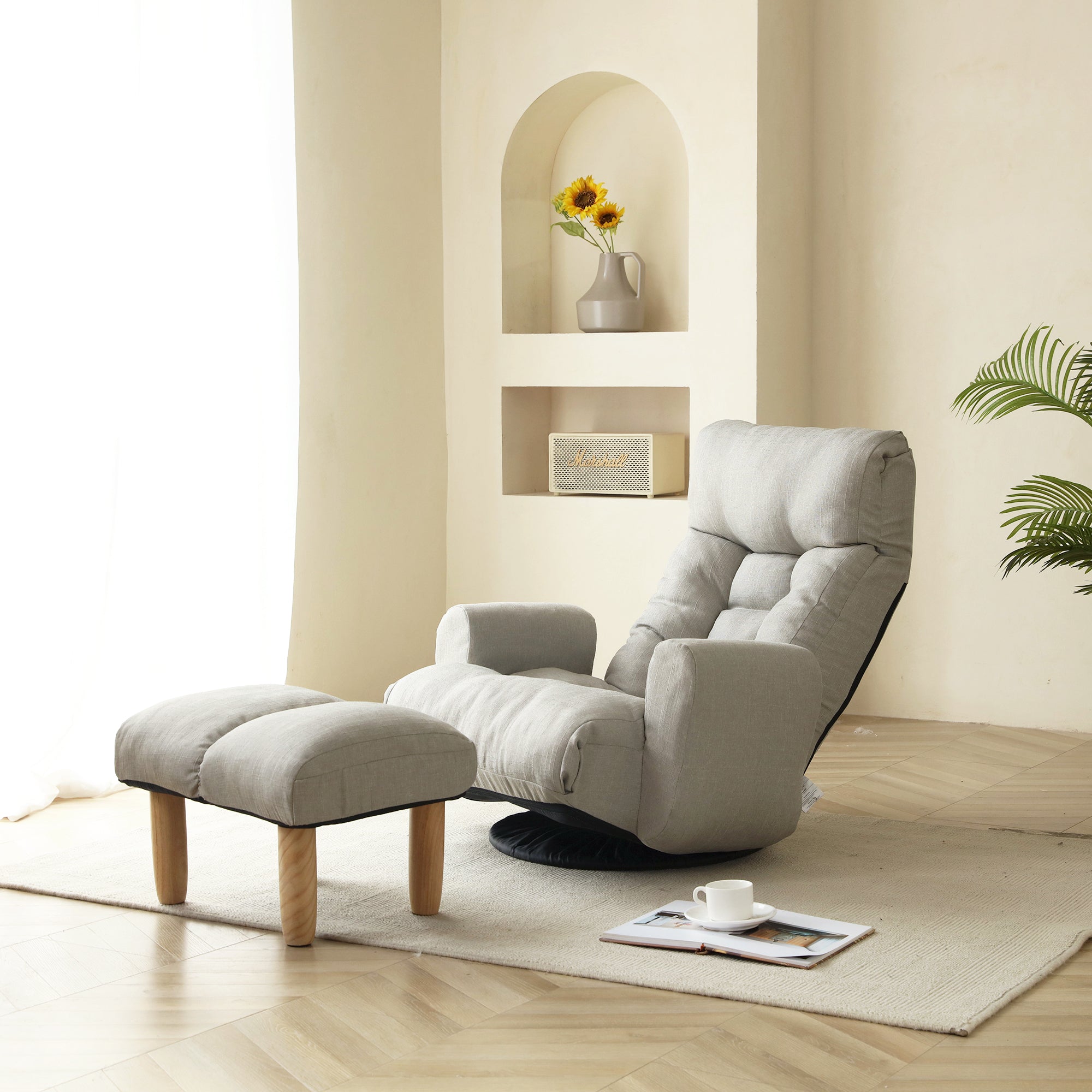 Adjustable head and waist, game chair, lounge chair in the living room, 360 degree rotatable sofa chair,Rotatable seat Leisure Chair deck chair,Leisure sofa and lounge chair combination - Abrihome