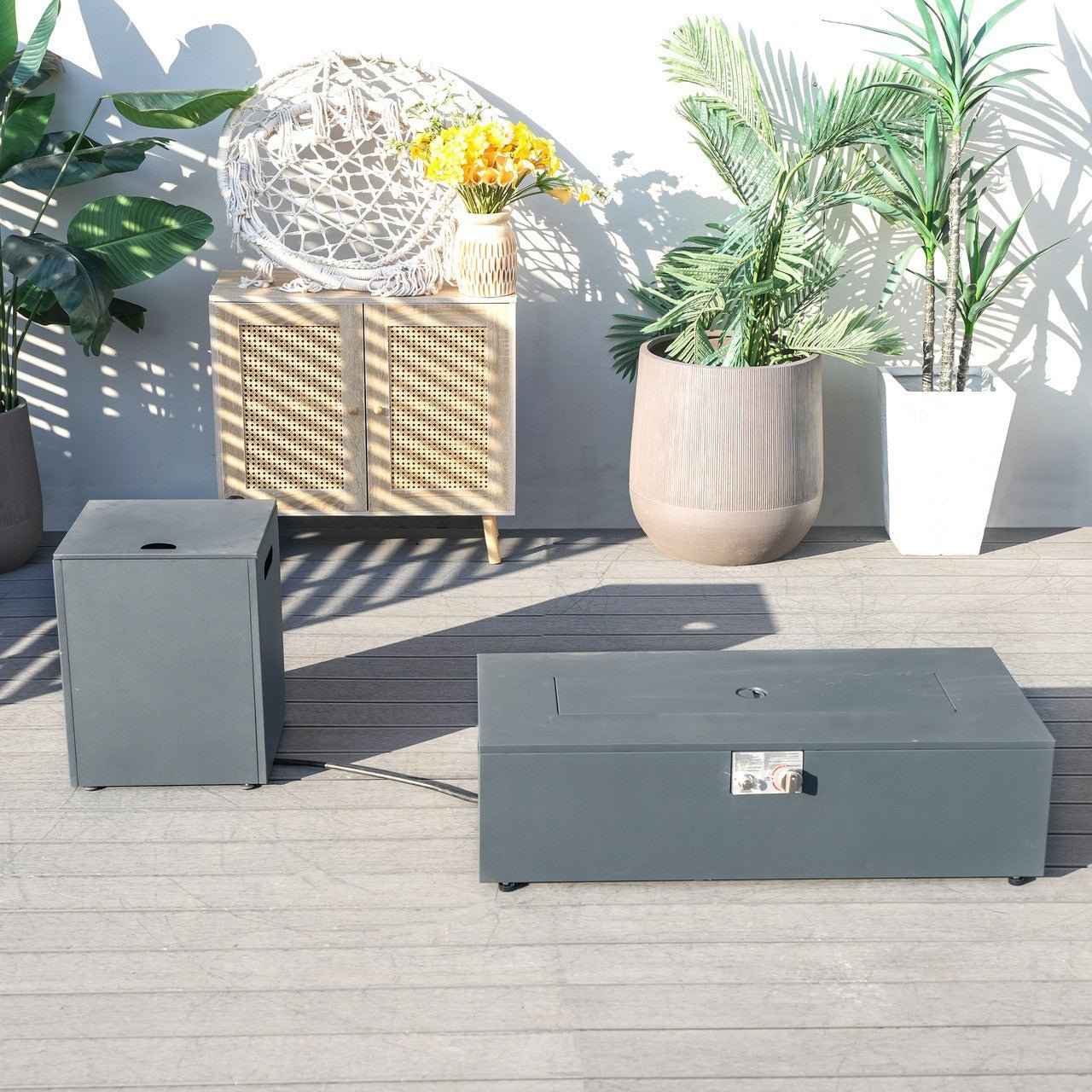 42-inch outdoor fire pit table set (PAG-2513-GR-RR)