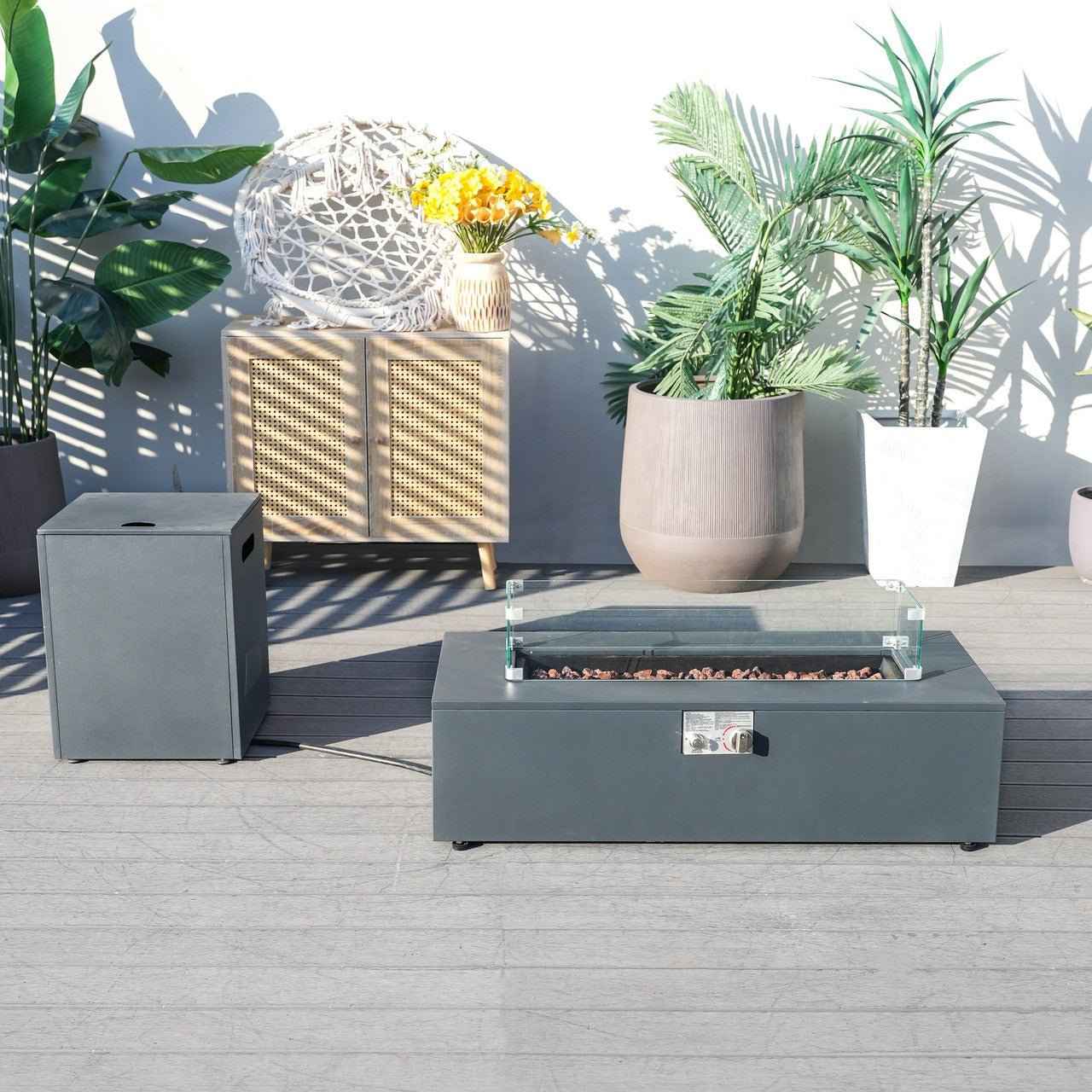 42-inch outdoor fire pit table set (PAG-2513-GR-RR)