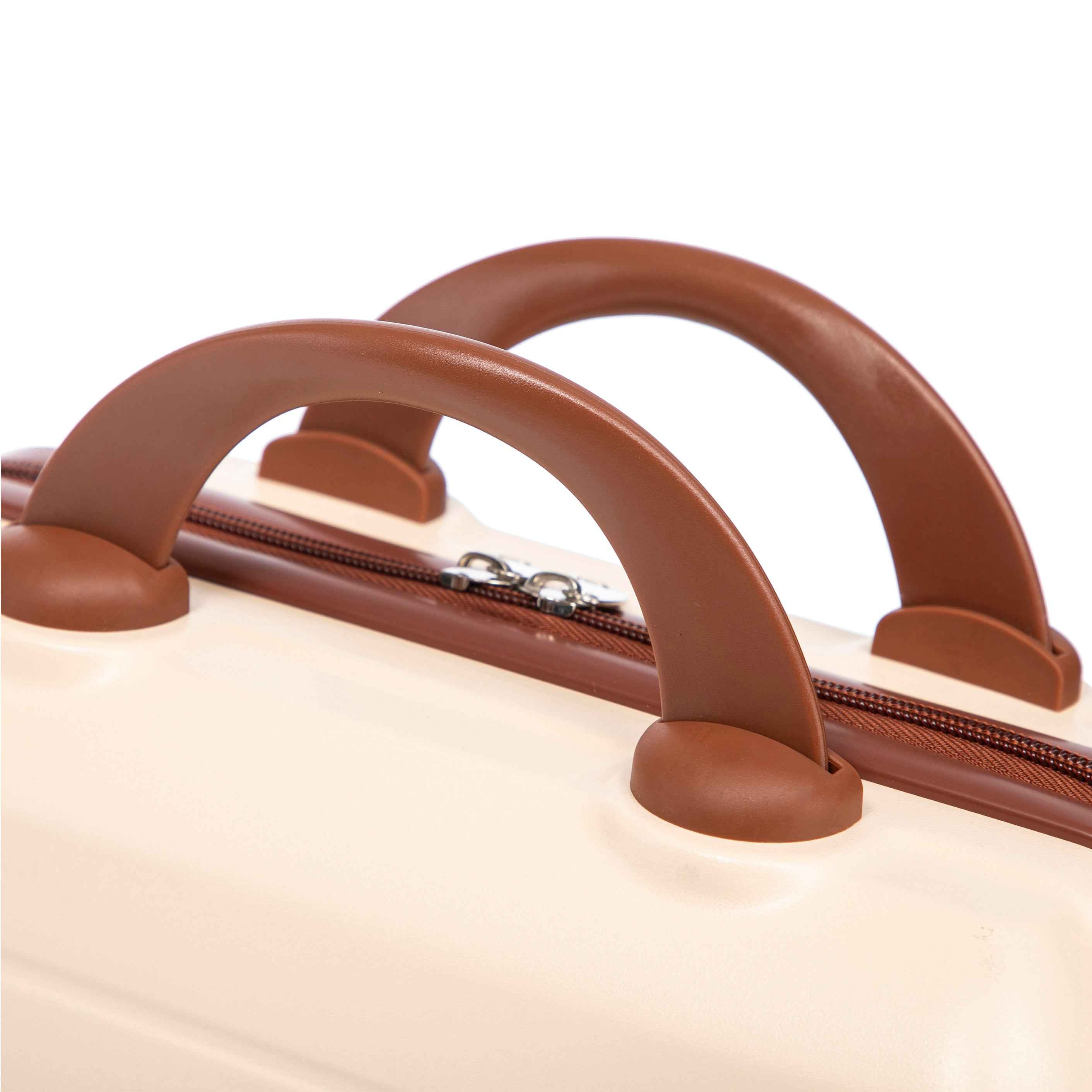 14'/20' 2 pcs/set in ABS Spinner Wheel Luggage, with Combination Lock,14' Cosmetic Case (Beige)