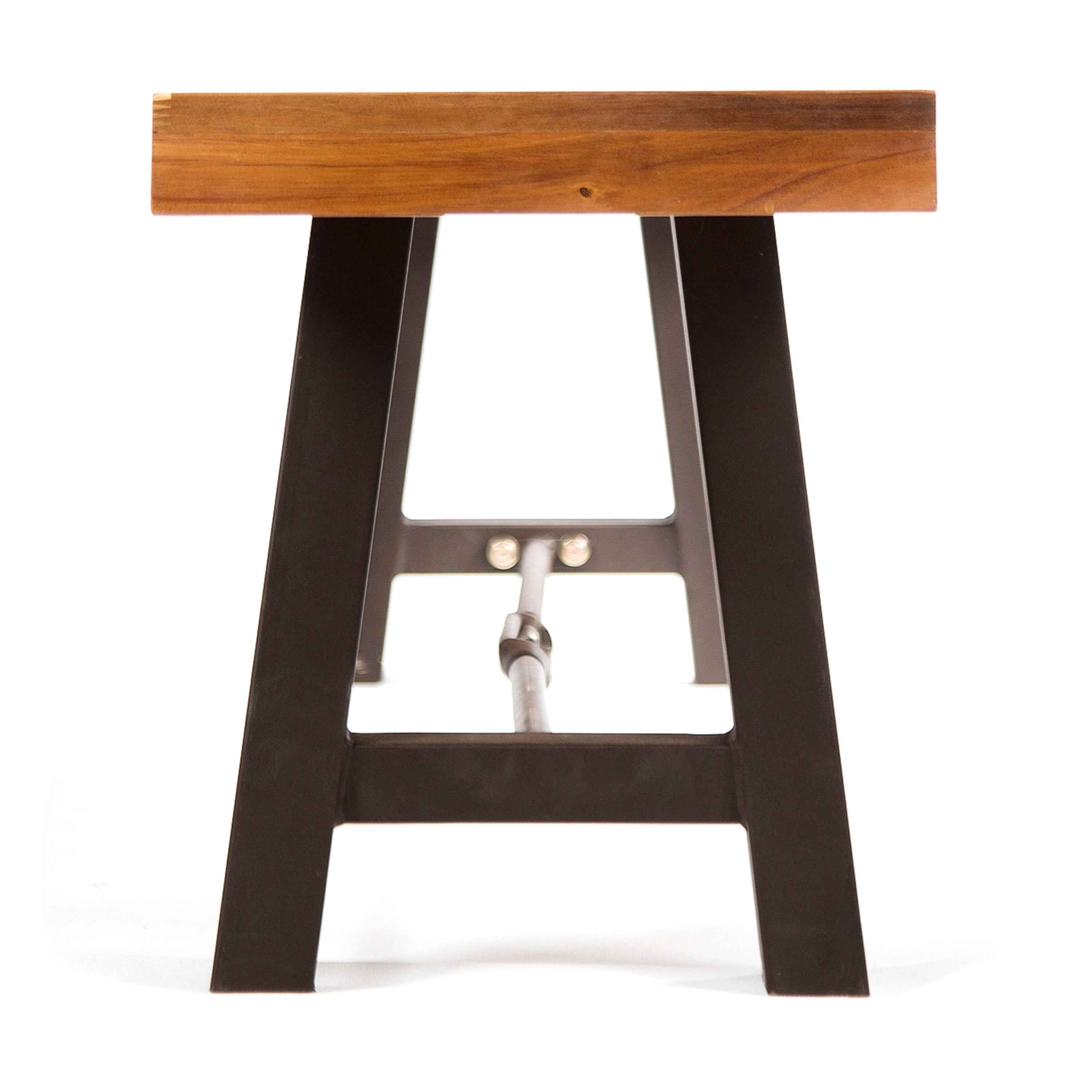 Acacia Wood Outdoor Dining Bench, Patio Backless Bench