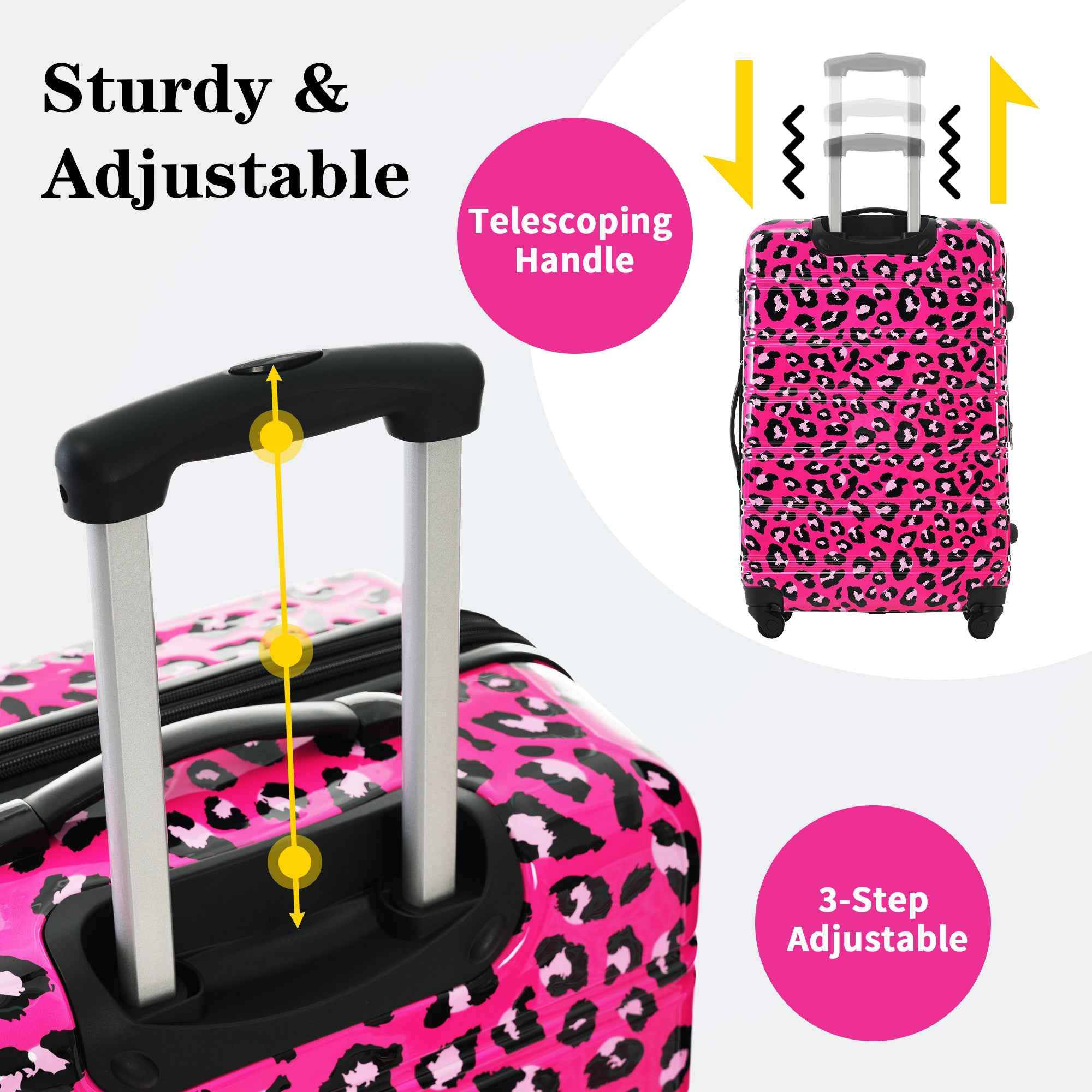 Hardshell Luggage Sets 3 pcs Spinner Suitcase with TSA Lock Lightweight-20'+24'+28' Luggages