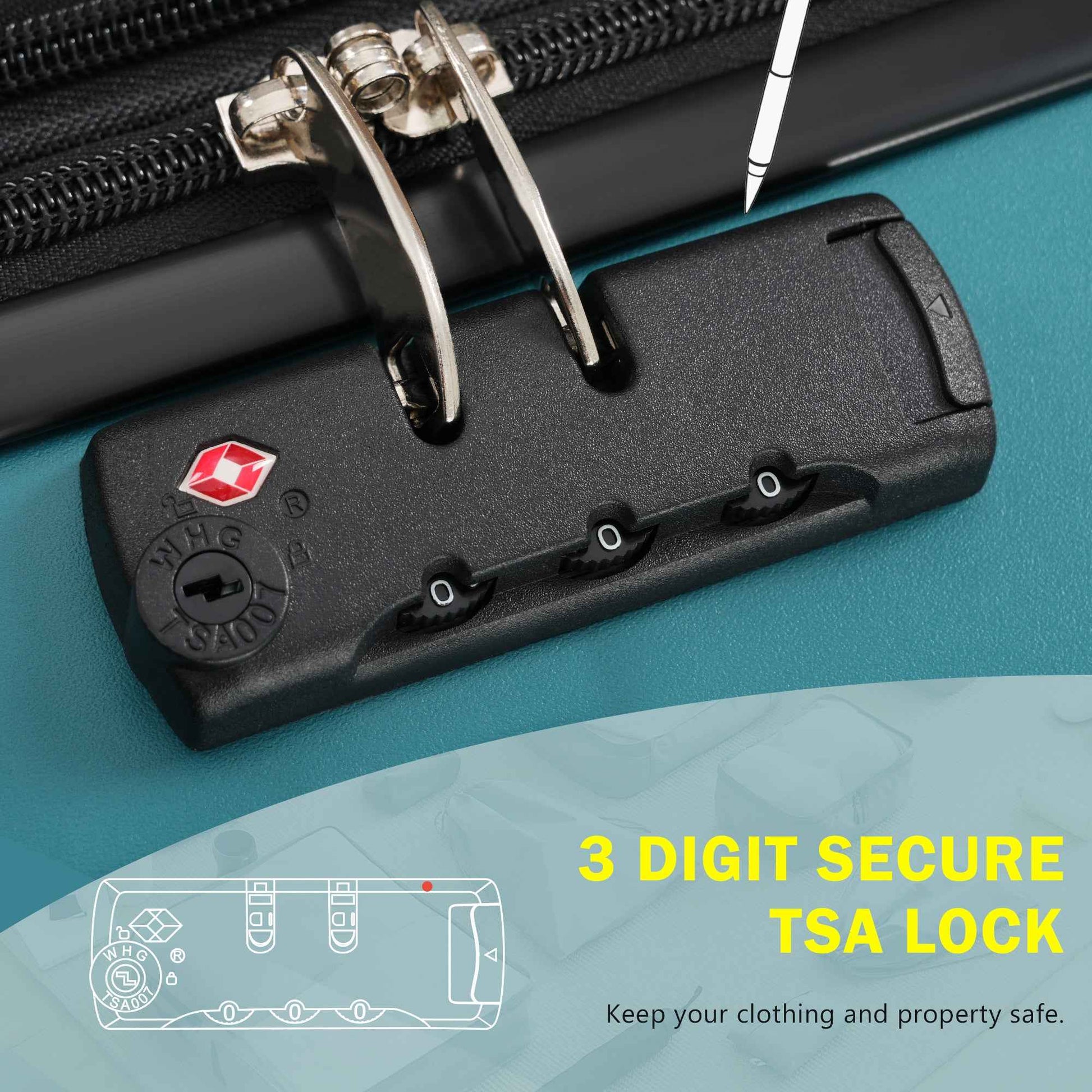 Front Opening Luggage Set 3 Piece, Hardside Carry on Suitcase with USB Port, Expandable Luggage with Handle Bag Spinner Wheels TSA Lock