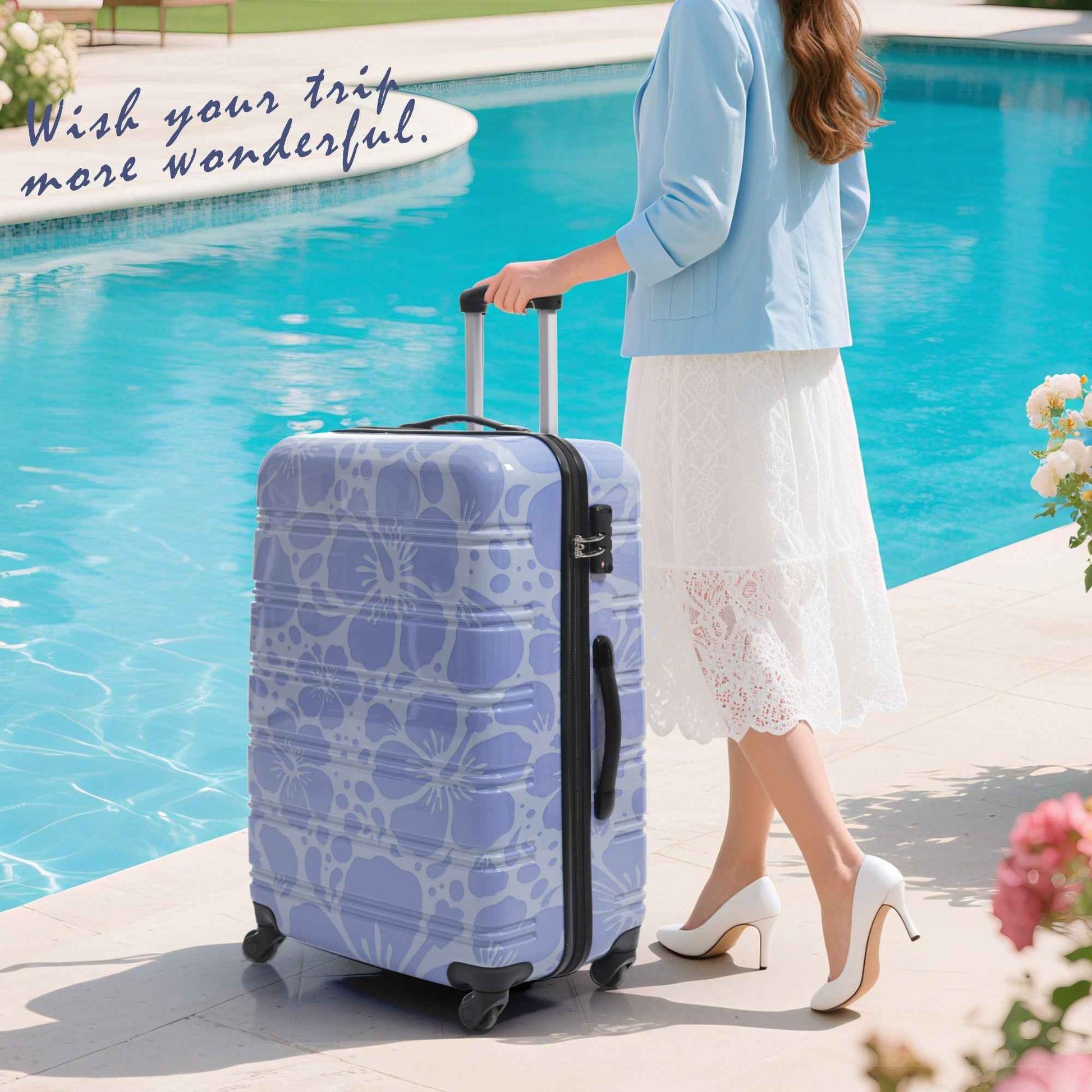 Hardshell Luggage Sets 3 pcs Spinner Suitcase with TSA Lock Lightweight-20'+24'+28' Luggages