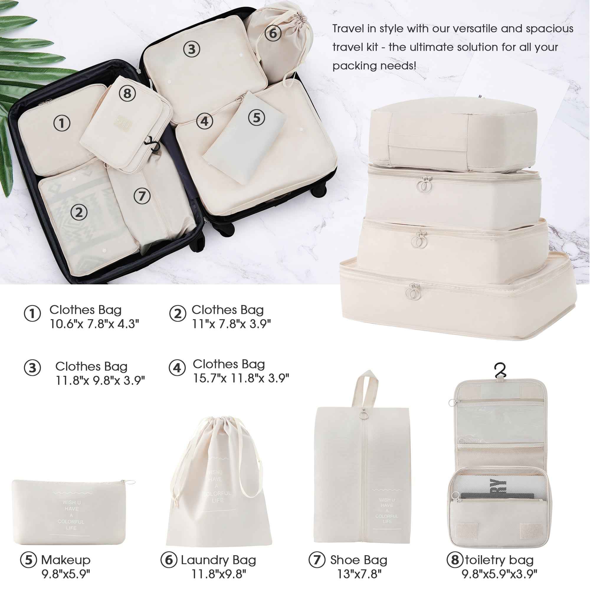 Hardshell Luggage Sets 4 pcs + Bag Spinner Suitcase with TSA Lock Lightweight-16'+20'+24'+28' Luggages