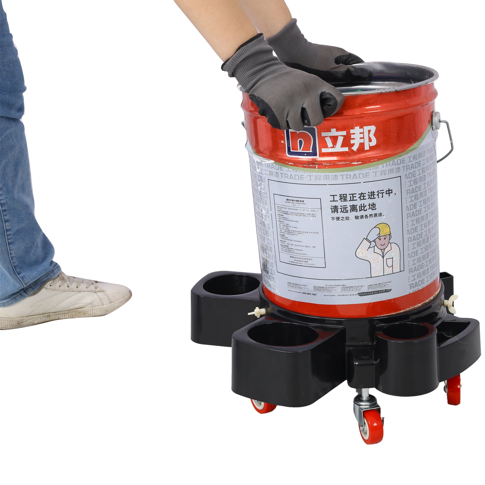 Bucket Dolly 5 Gallon Rolling Bucket Dolly with 5 Rolling Swivel Casters,Removable Bucket Dolly for Car Wash Professional Detailing for Car Washing Detailing Smoother Maneuvering