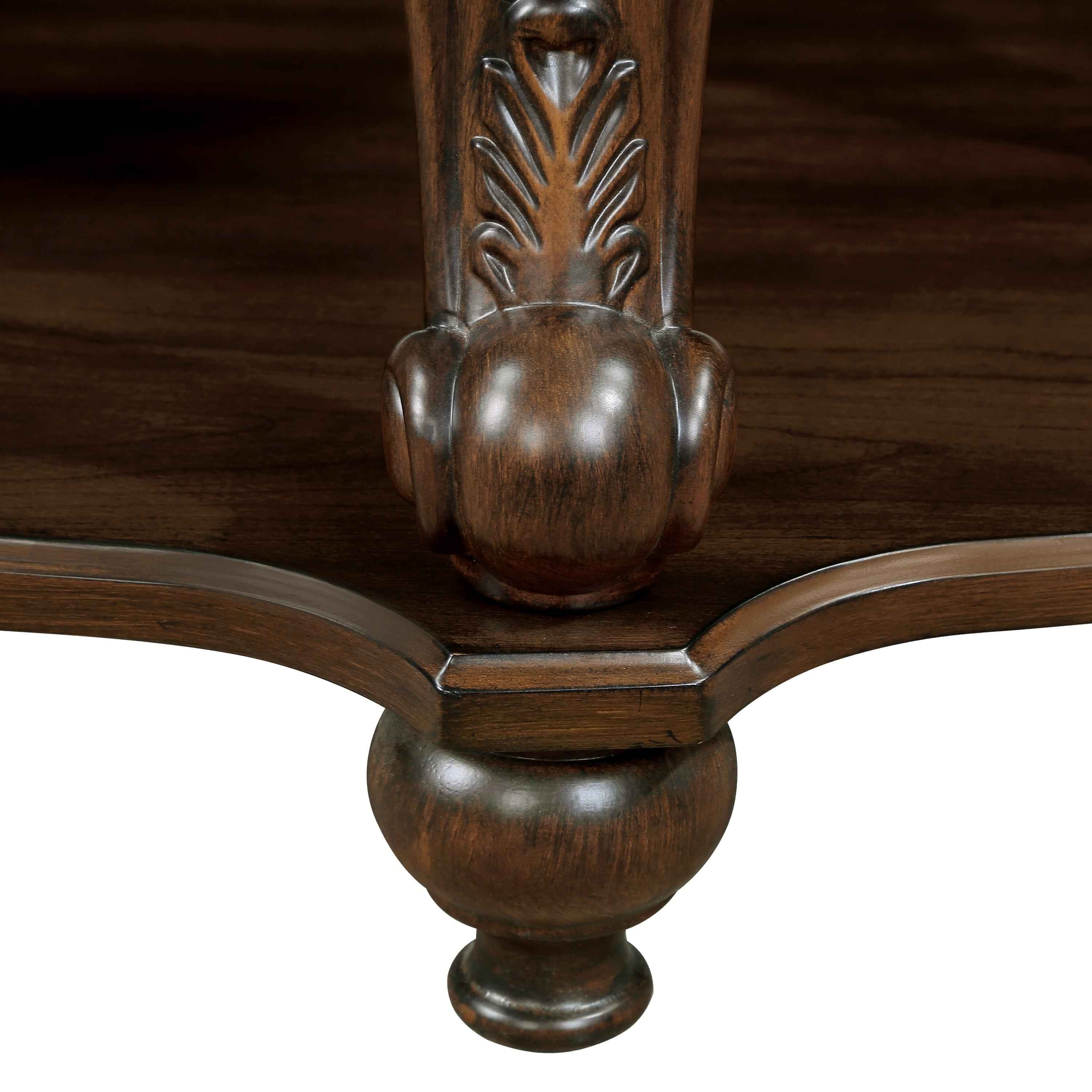 22'' Retro Round End Table,Solid Wood Sofa Side Table with Shelf,Living Room Corner Table Easy Assemble,Cherry