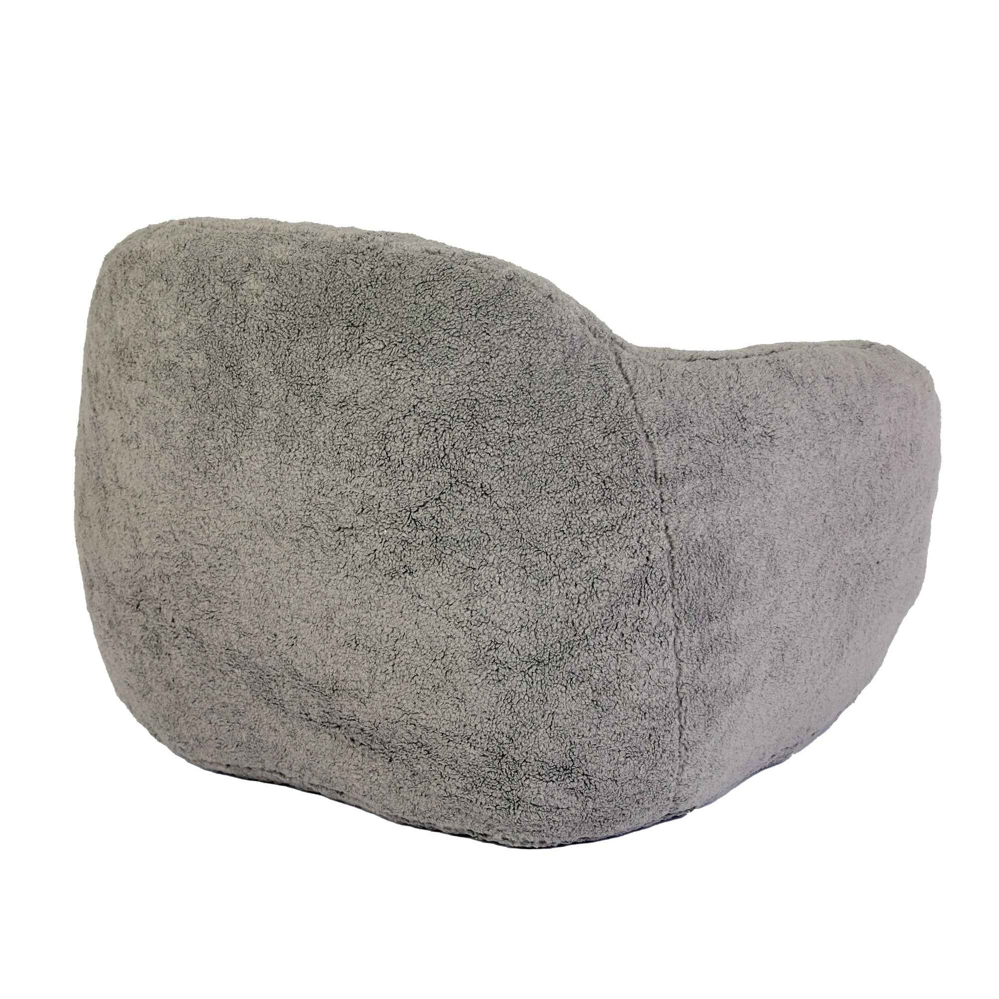 Giant Bean Bag Chair for Adults, Spacious Memory Foam Bean Bag Sofa with Armrests in Light Gray Teddy Fabric, Comfy Seating for Living Room or Bedroom