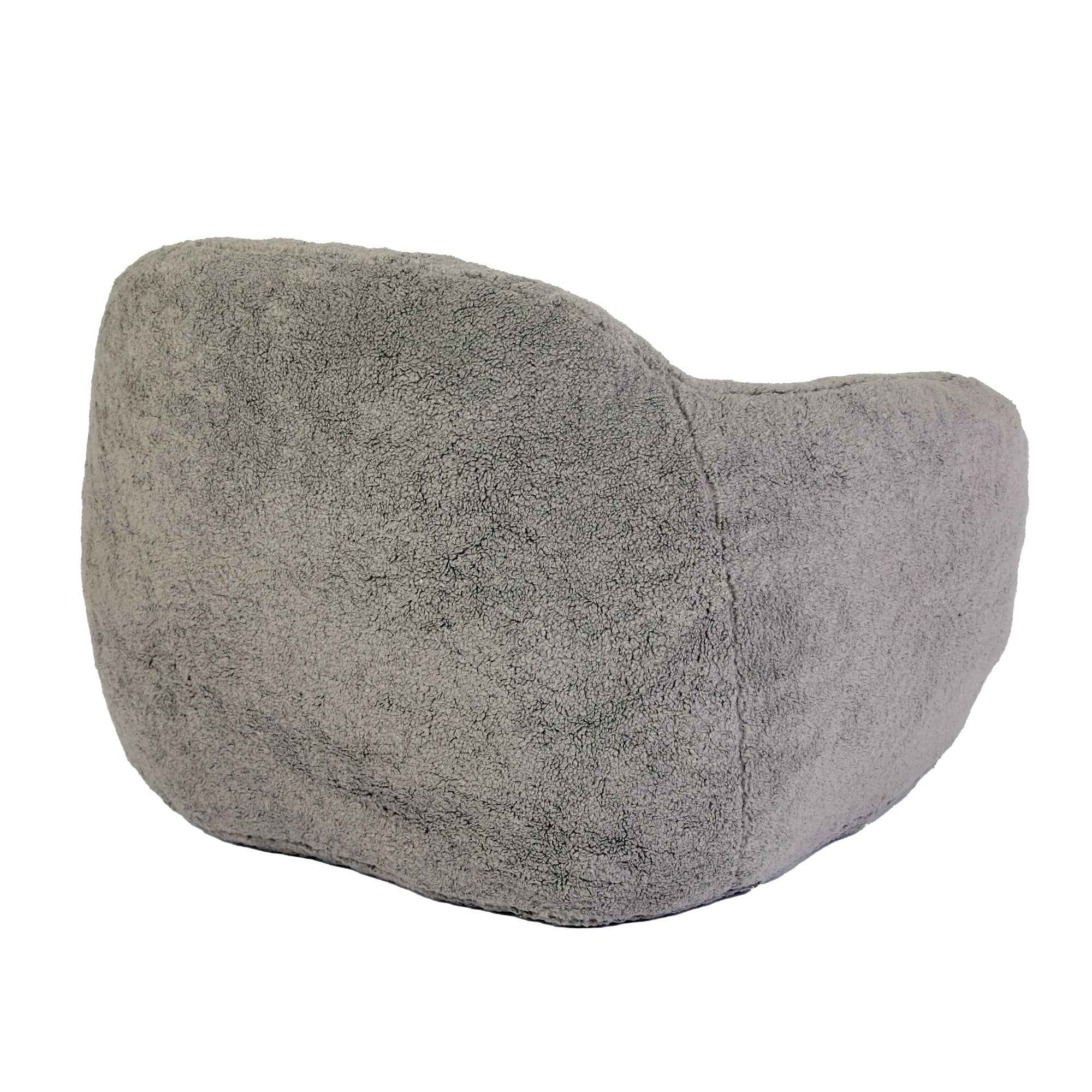 Giant Bean Bag Chair for Adults, Spacious Memory Foam Bean Bag Sofa with Armrests in Light Gray Teddy Fabric, Comfy Seating for Living Room or Bedroom