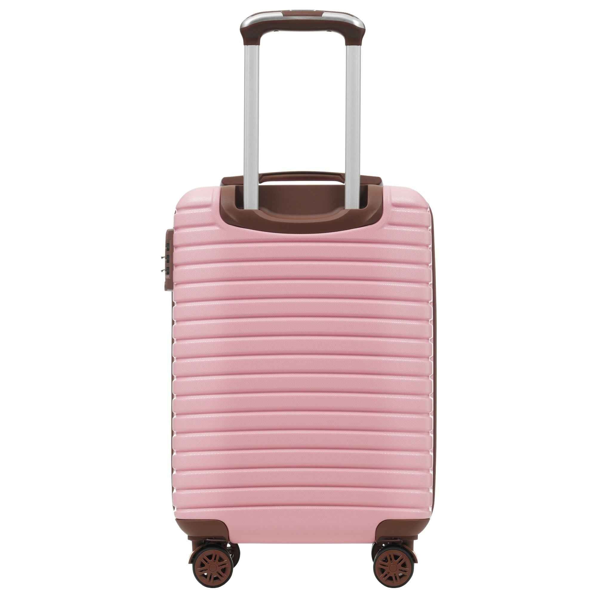 Luggage Sets 3 Piece Carry on Luggage 22x14x9 Airline Approved, Lightweight Hardshell ABS Suitcases with Wheels, 20 inch, Pink
