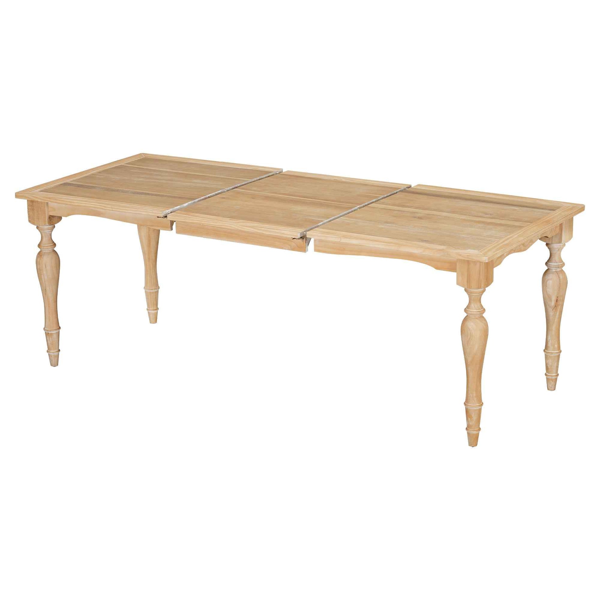 TOPMAX Vintage Traditional 82.7inch Extendable Dining Table with 23.6inch Removable Leaf, Natural