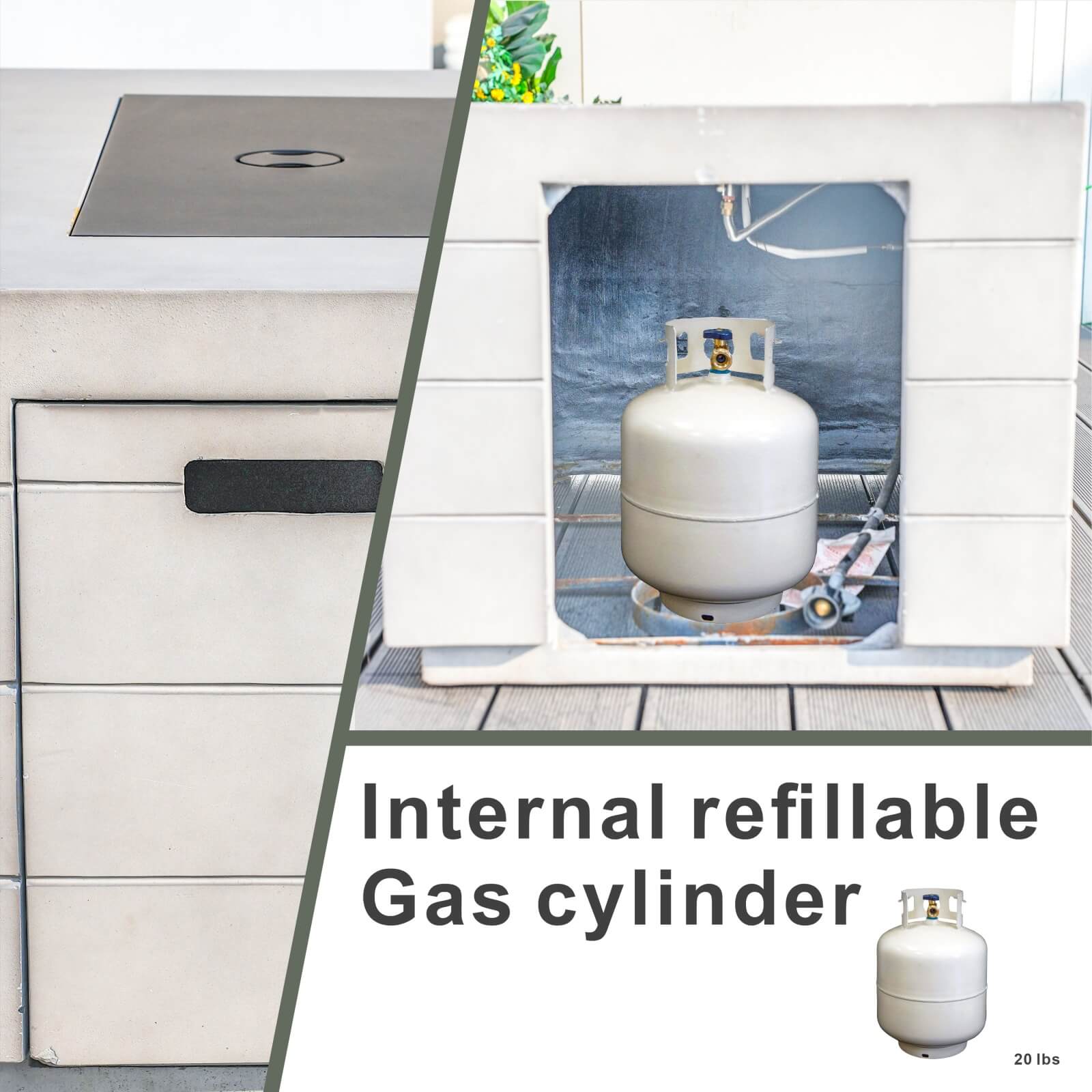 7-Piece Outdoor Conversation Set with Rectangular Fire Pit Table (PAS-1403B+2150) - Abrihome