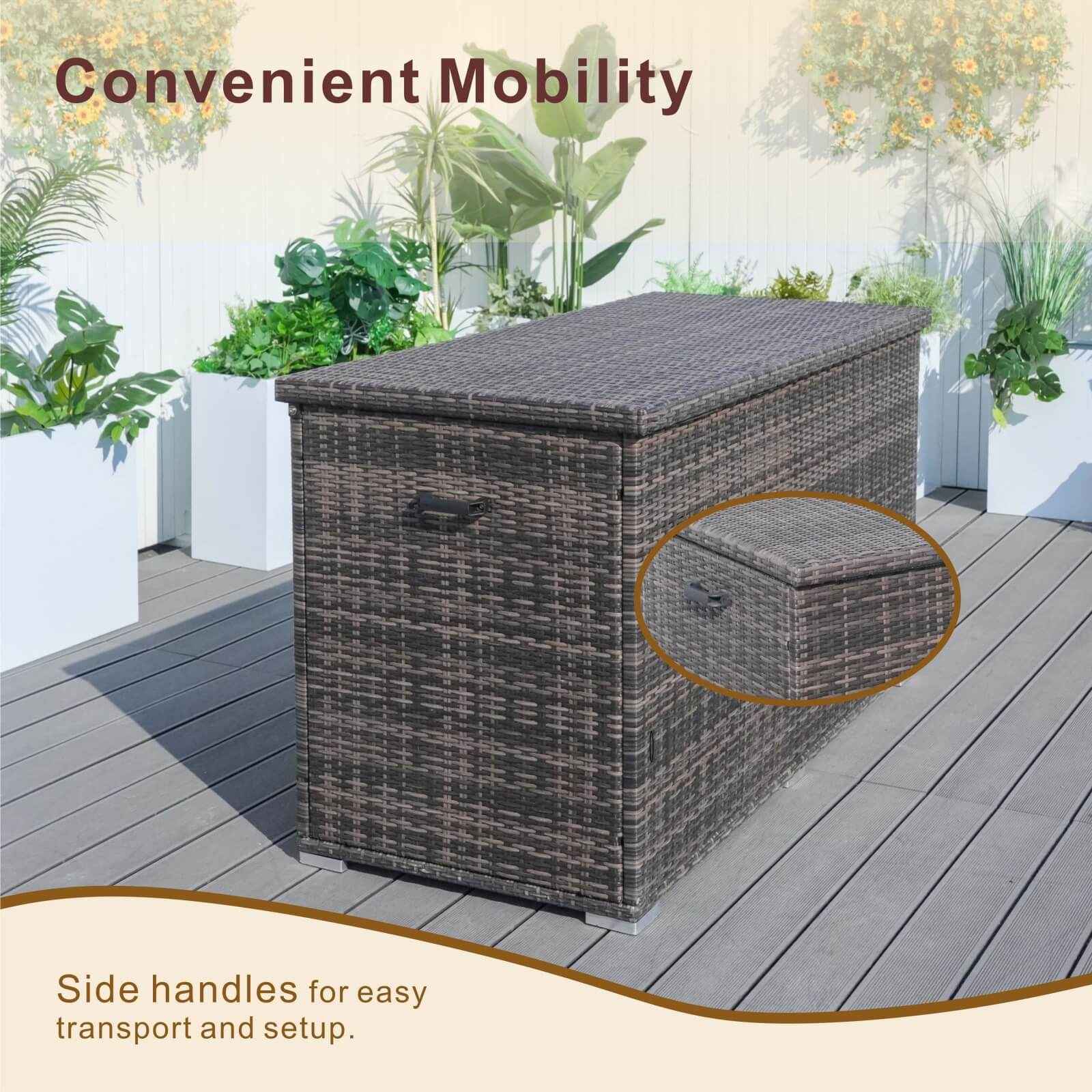 Large Outdoor Wicker Storage Box with Aluminum Frame(PA-3256B)