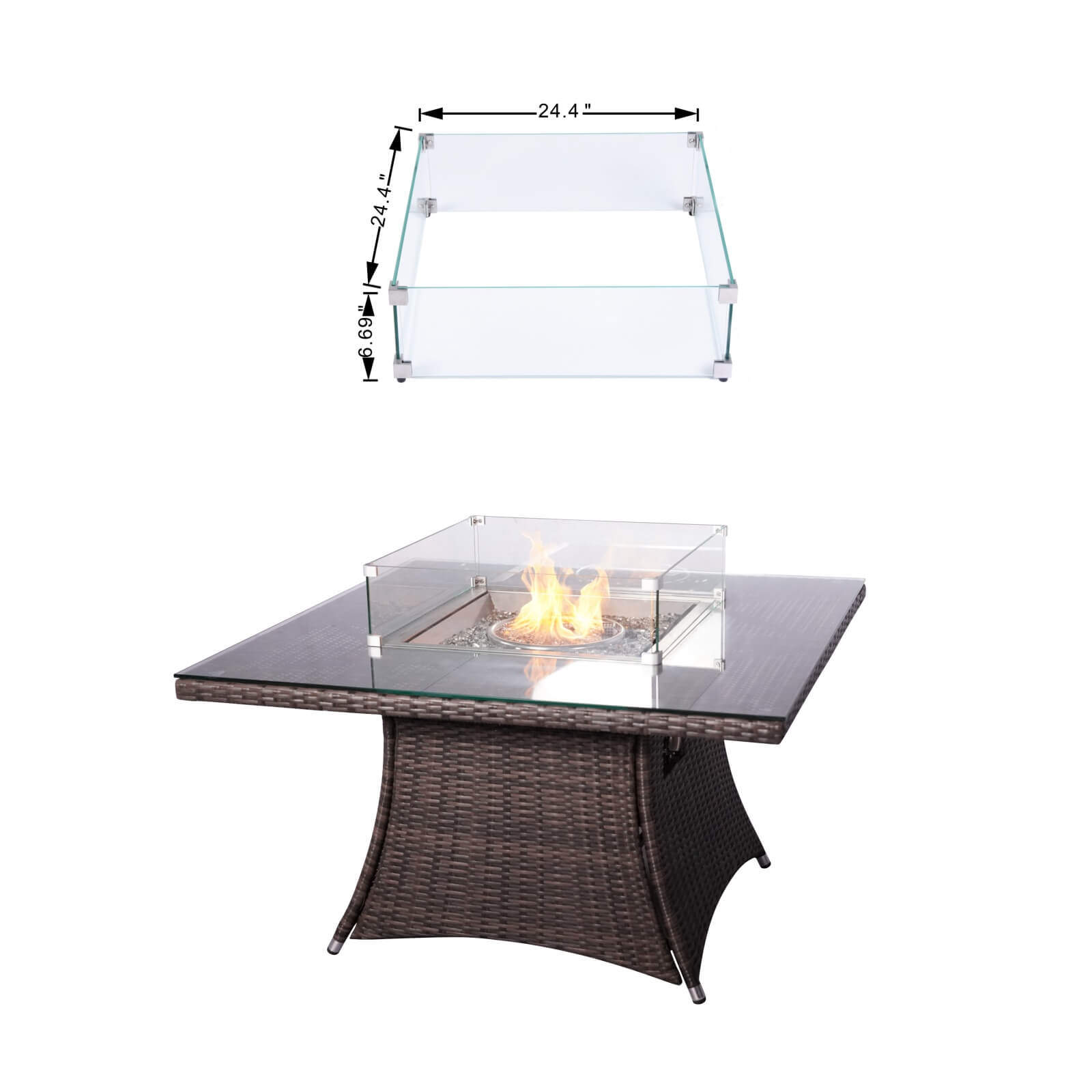 4-Seat Square Fire Pit Table (PAG-1104-T) - Abrihome