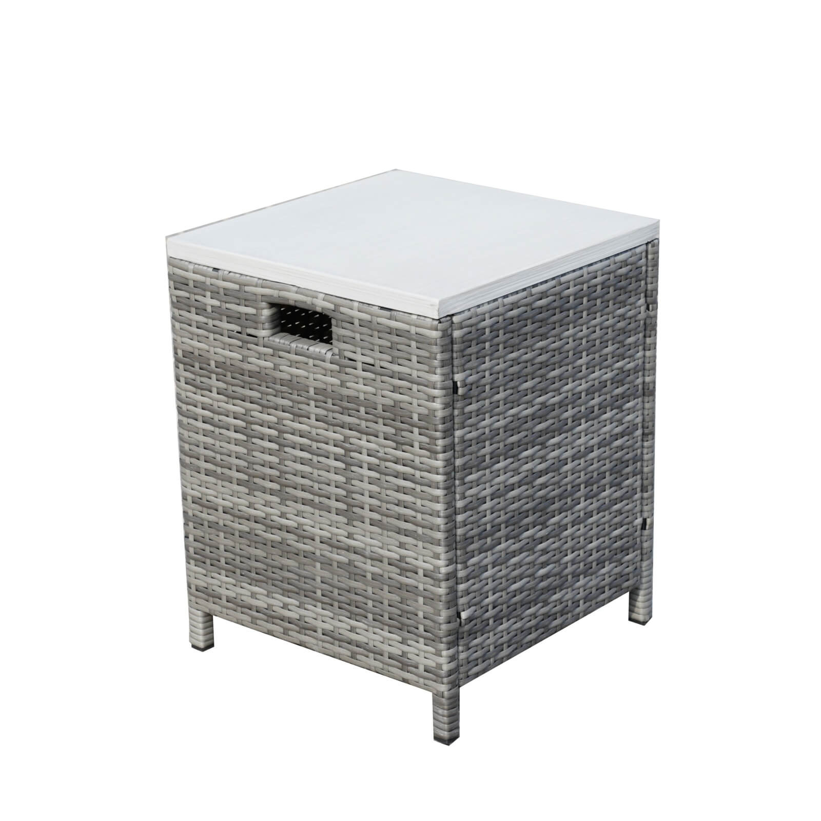 5-Piece Outdoor Fire Pit Patio Set with Gray Sofas and Fire Pit Table(PAF-1802P) - Abrihome