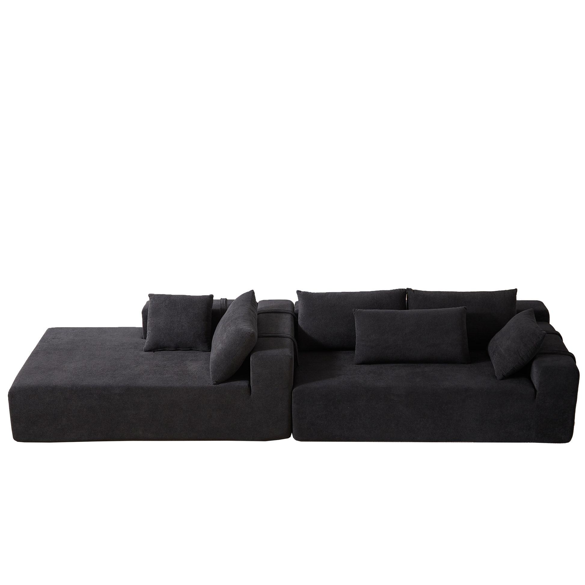 Modern Chenille Upholstered Sectional Sofa Couch Set,Modular 108' L Shaped Sectional Living Room Sofa Set With 6 Pillows,Free Combination Sofa Couch for Living Room,Bedroom(Left Chaise)W834P240009