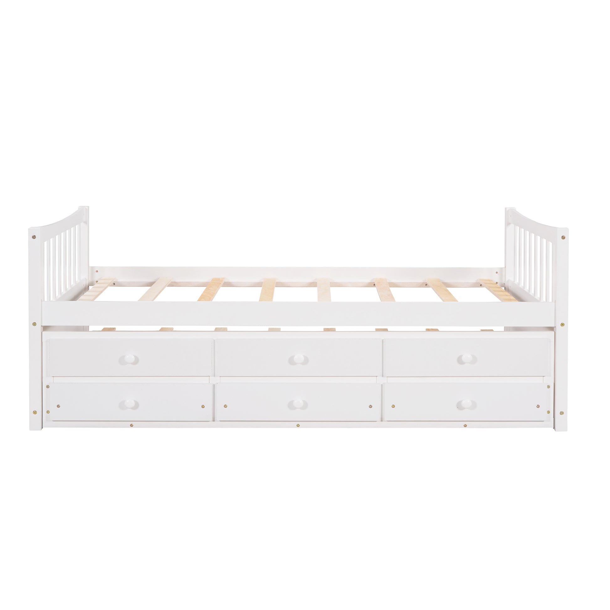 Daybed with Trundle and Drawers, Twin Size, White(OLD SKU: LP0000141KAA) - Abrihome
