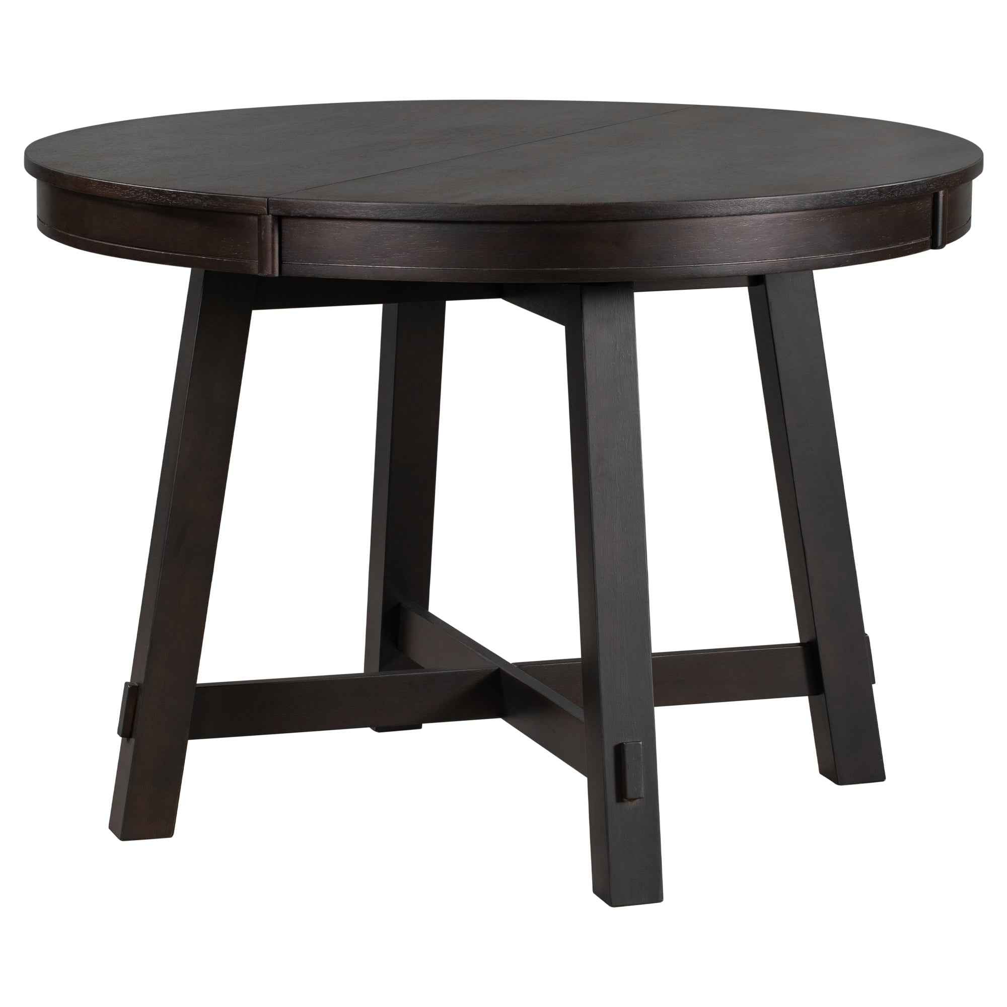 Gia Round Extendable Dining Table with 16' Leaf Wood, Espresso