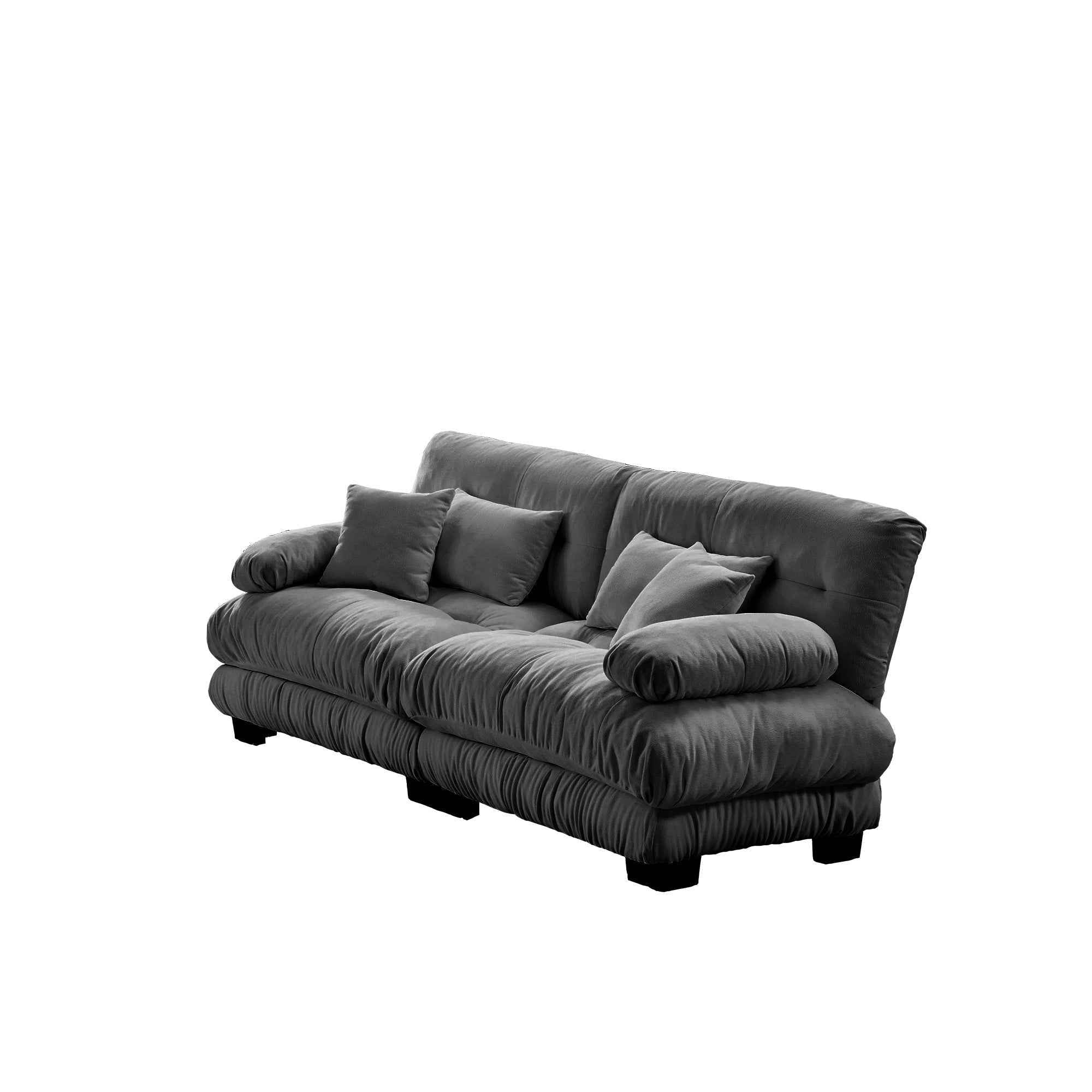 Cloud Couch 2 Seater Sofa for Living Room, Chenille 2 - Seat sofa with 2 Lumbar pillows and 2 throw pillows,Chenille Gray