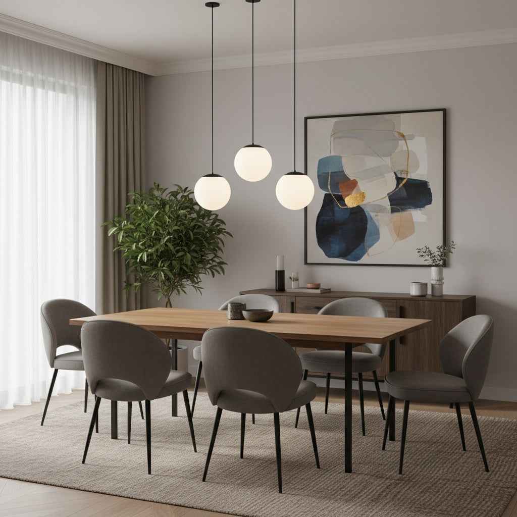 10 inch Diameter Etched White Glass Globe Integrated LED Pendant