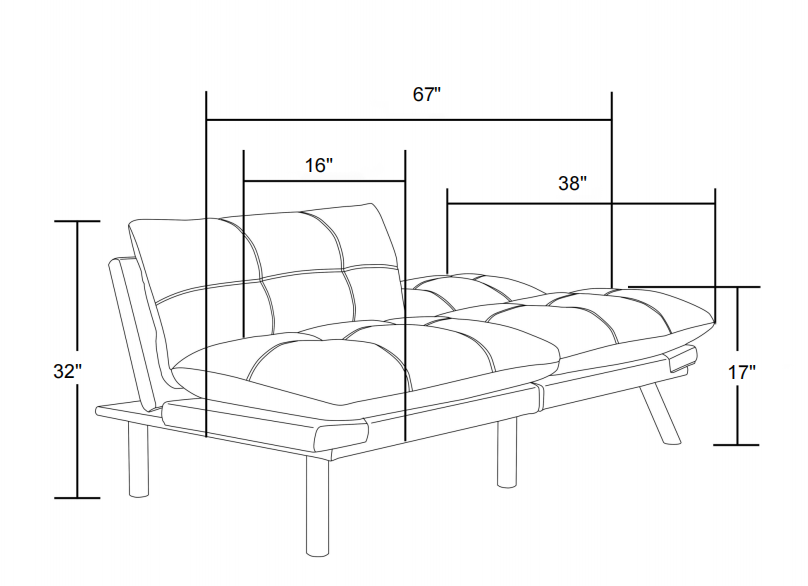 Leatehr Feeling Brown Convertible Folding Modern sofa Bed - Abrihome