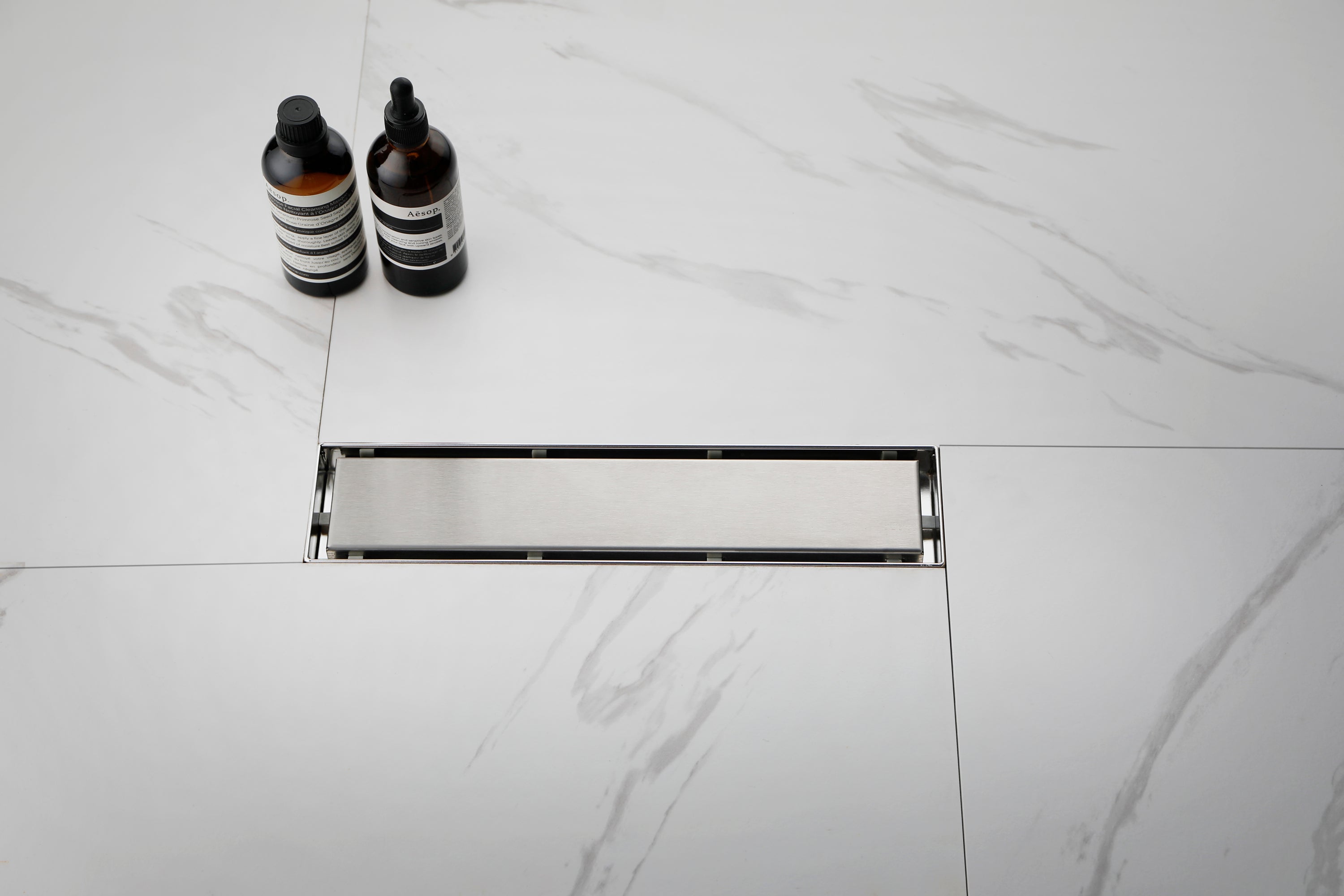 12 Inches Linear Shower Drain with Removable Cover, 304 Stainless Shower Drain  Included Hair Strainer and Leveling Feet