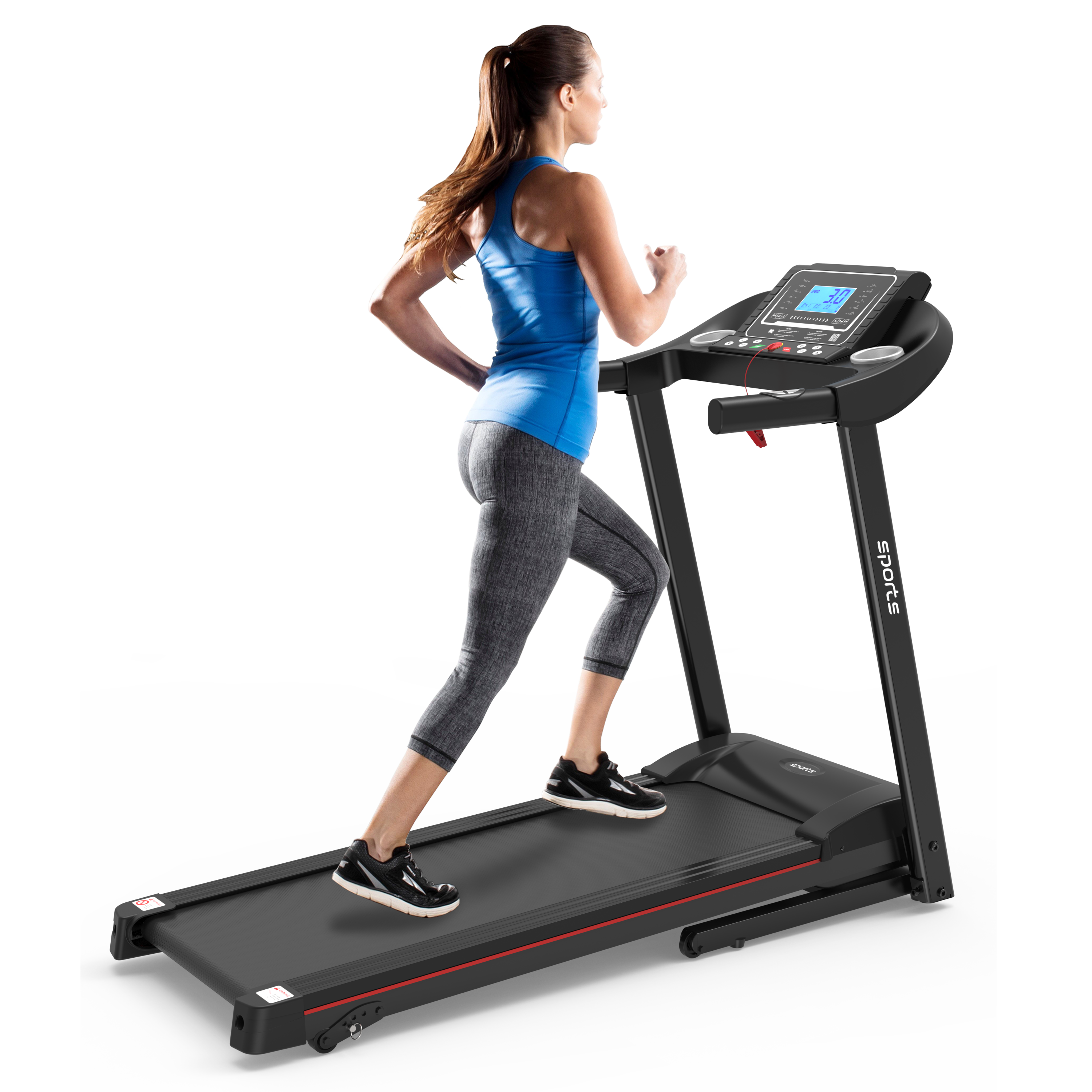 Fitshow App Home Foldable Treadmill with Incline, Folding Treadmill for Home Workout, Electric Walking Running Treadmill Machine 5" LCD Screen 250 LB Capacity Bluetooth Music