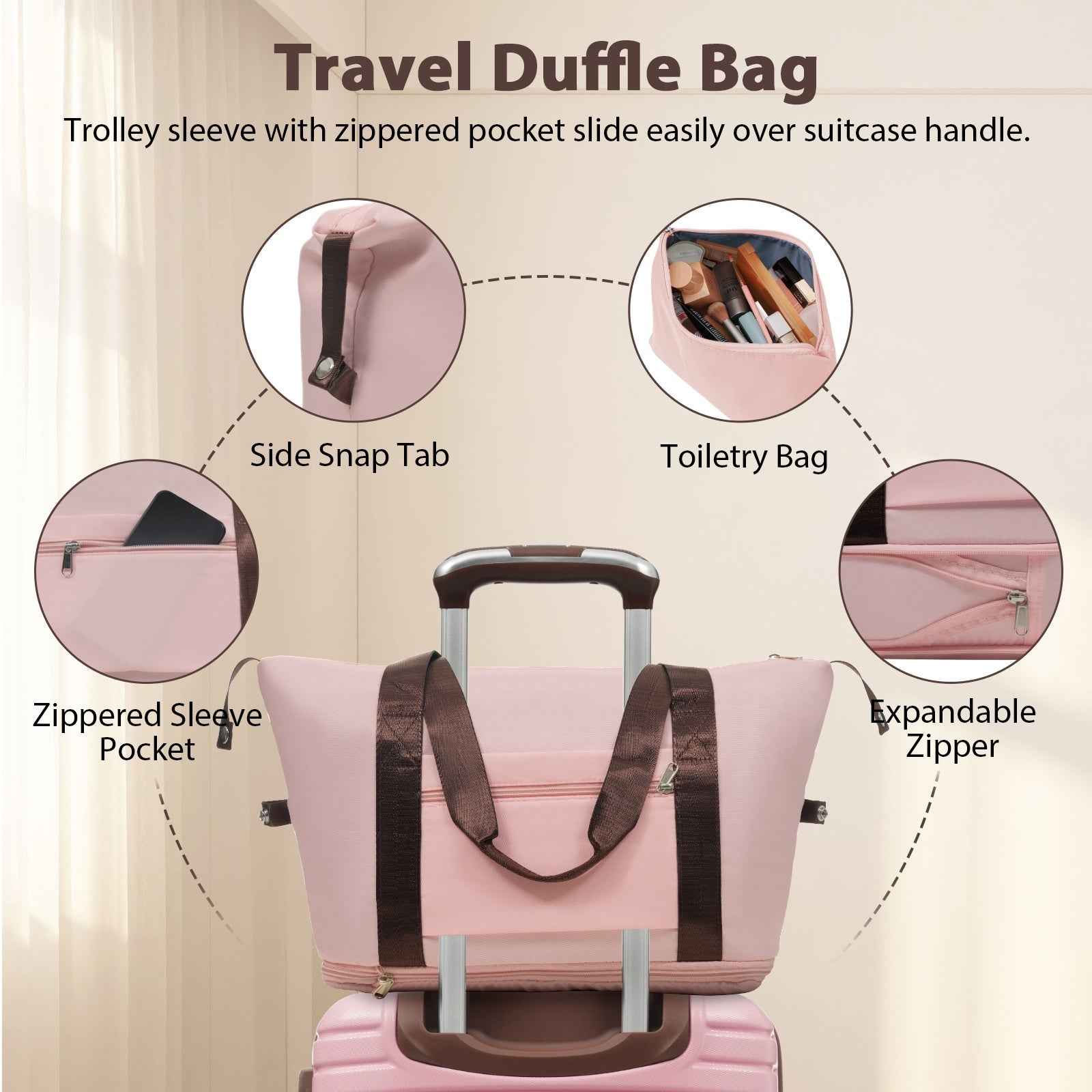 Luggage Sets 3 Piece Carry on Luggage 22x14x9 Airline Approved, Lightweight Hardshell ABS Suitcases with Wheels, 20 inch, Pink