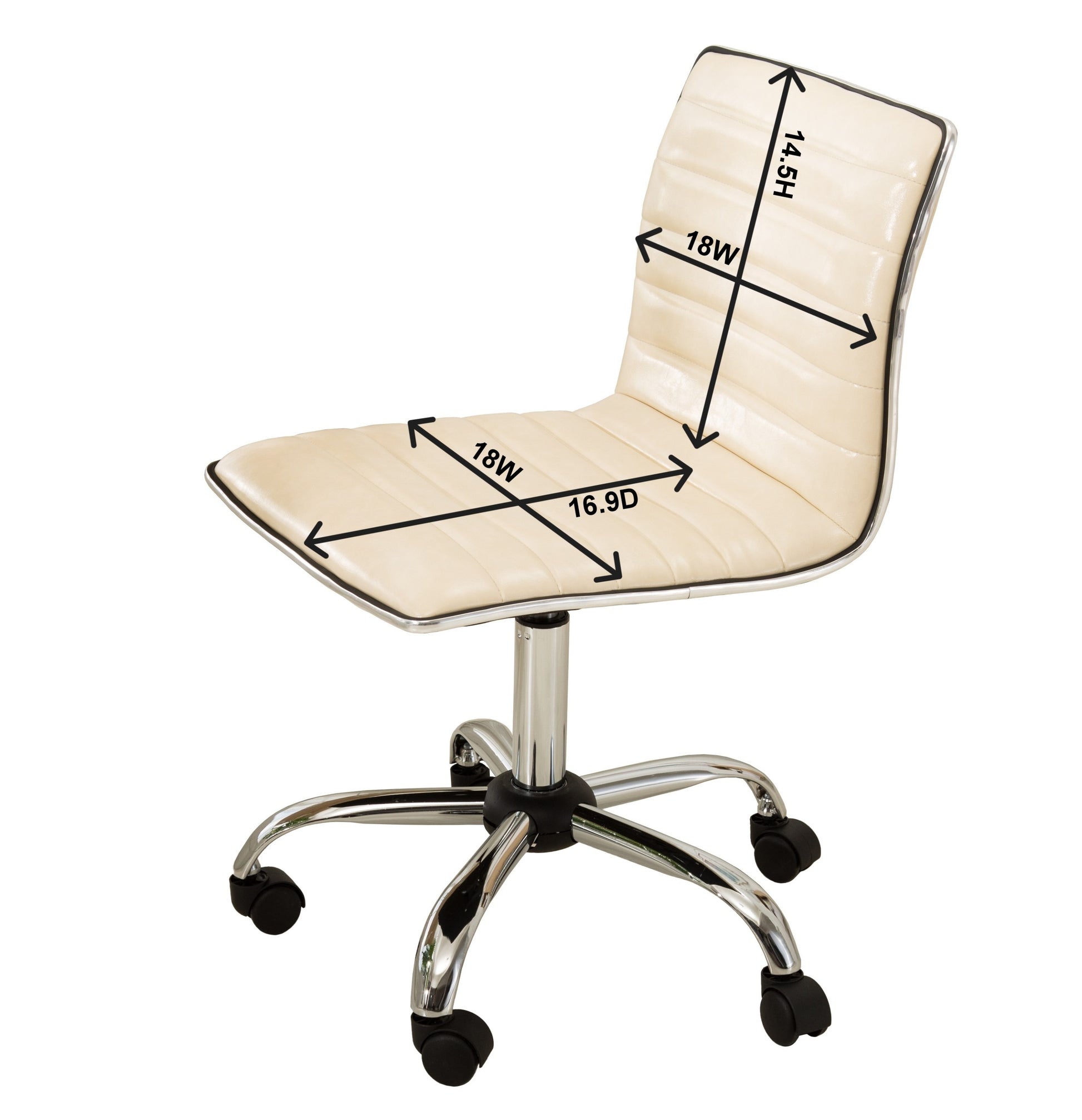 Fremo Chromel Adjustable Air Lift Office Chair, White - Abrihome