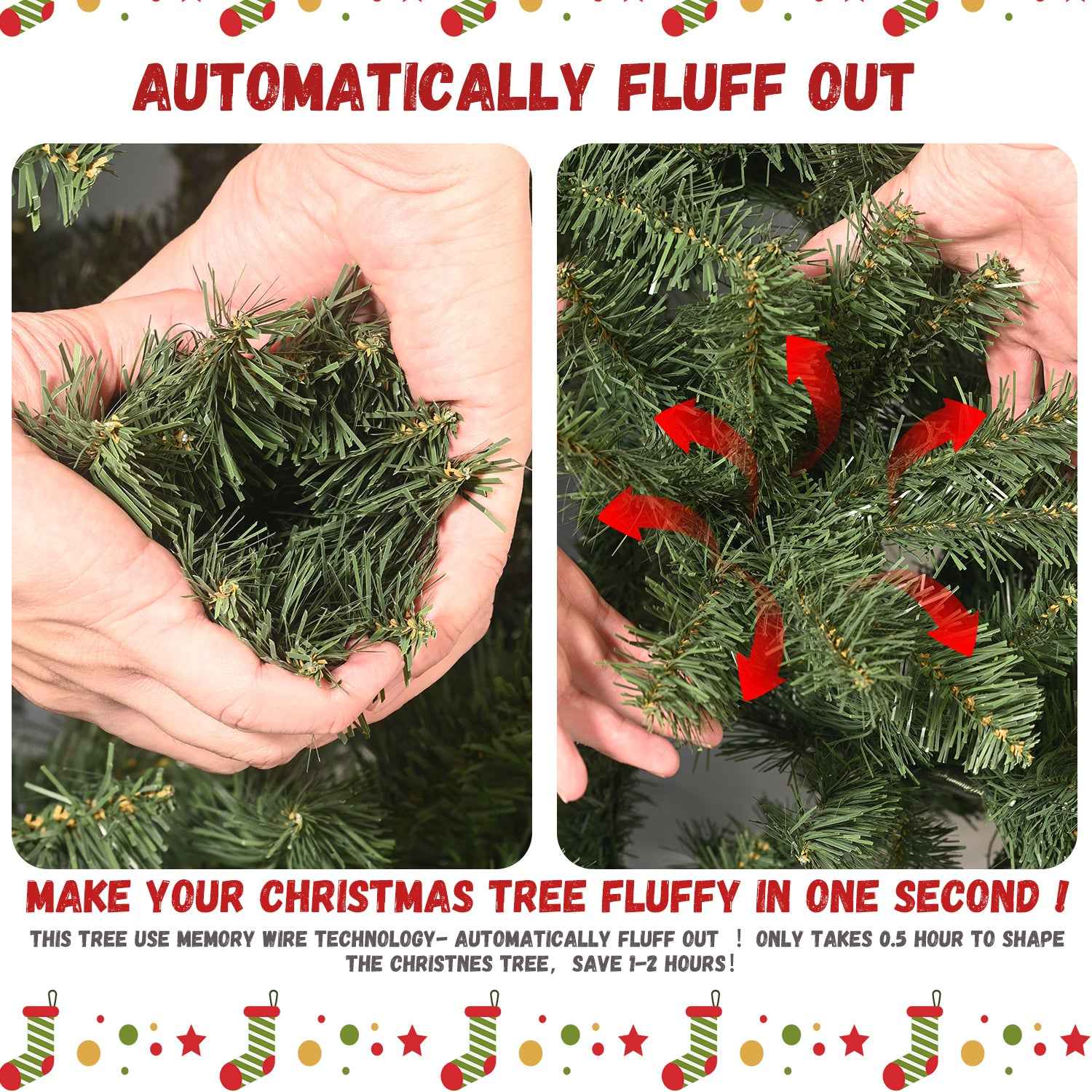 4FT Classic Christmas Tree with 636 PE+PVC Tips – Realistic Hinged Branches, Easy Assembly, Stable Metal Stand, Full Natural Look for Holiday Decorating