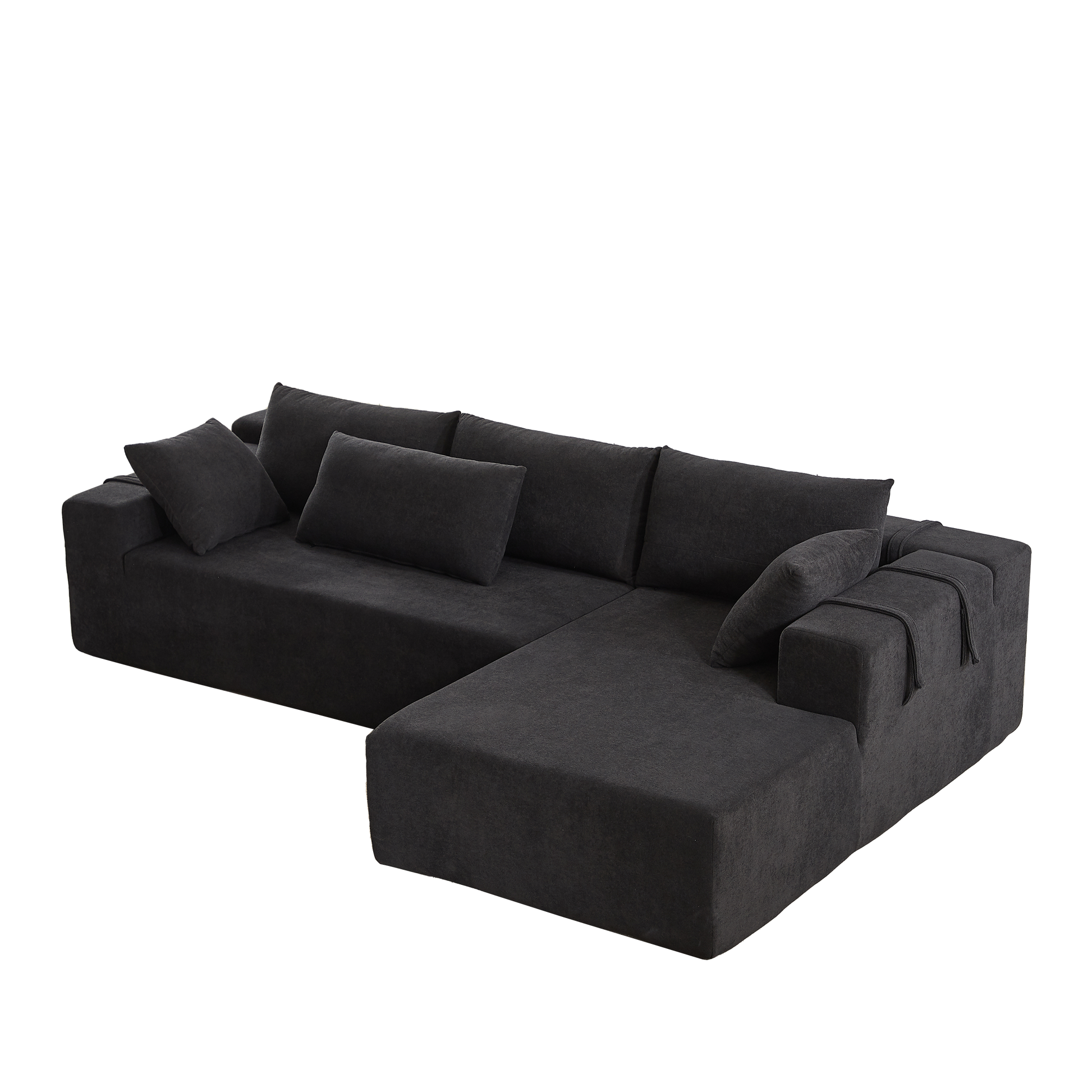 Modern Chenille Upholstered Sectional Sofa Couch Set,Modular 108' L Shaped Sectional Living Room Sofa Set With 6 Pillows,Free Combination Sofa Couch for Living Room,Bedroom(Right Chaise)W834P240010
