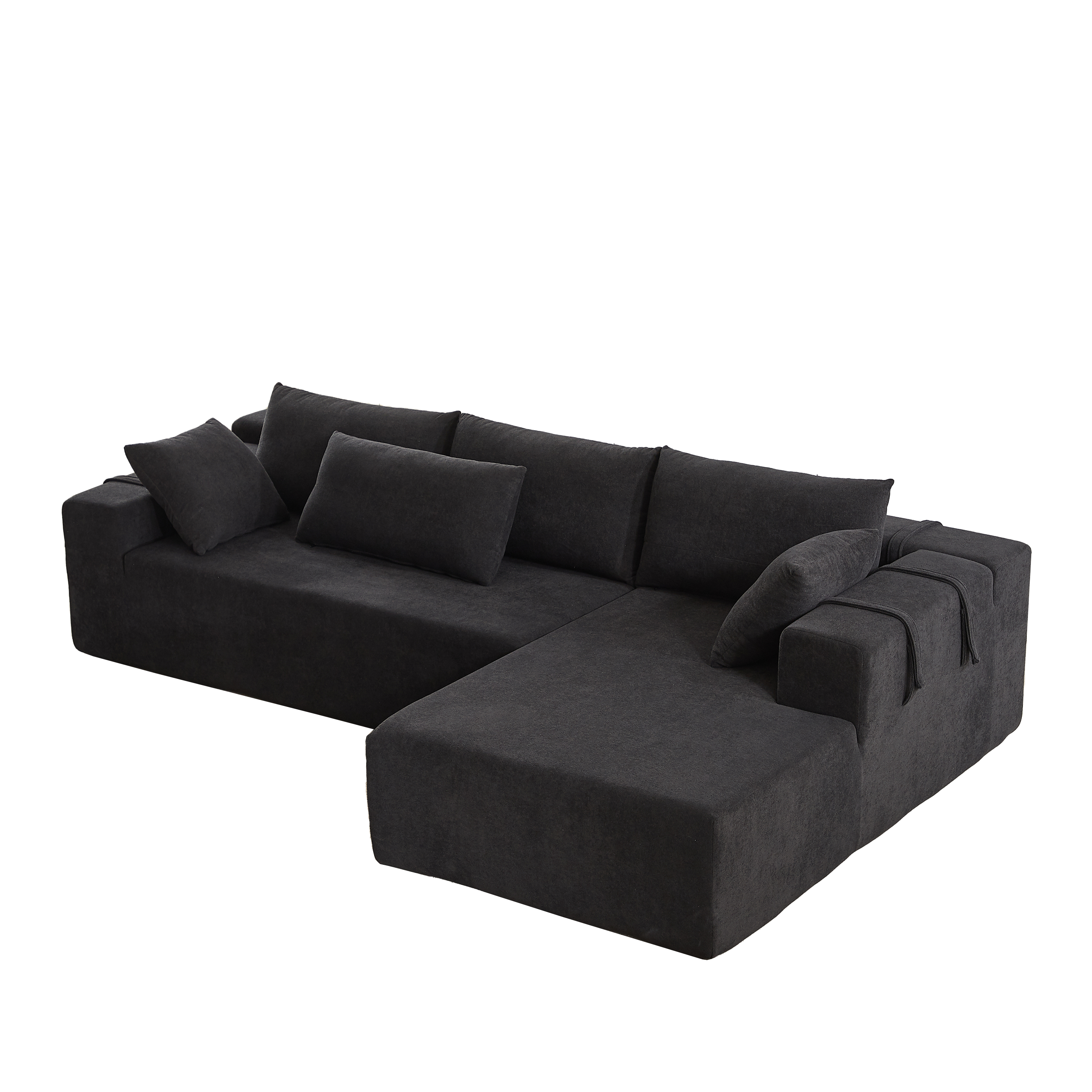 Modern Chenille Upholstered Sectional Sofa Couch Set,Modular 108' L Shaped Sectional Living Room Sofa Set With 6 Pillows,Free Combination Sofa Couch for Living Room,Bedroom(Right Chaise)W834P240010