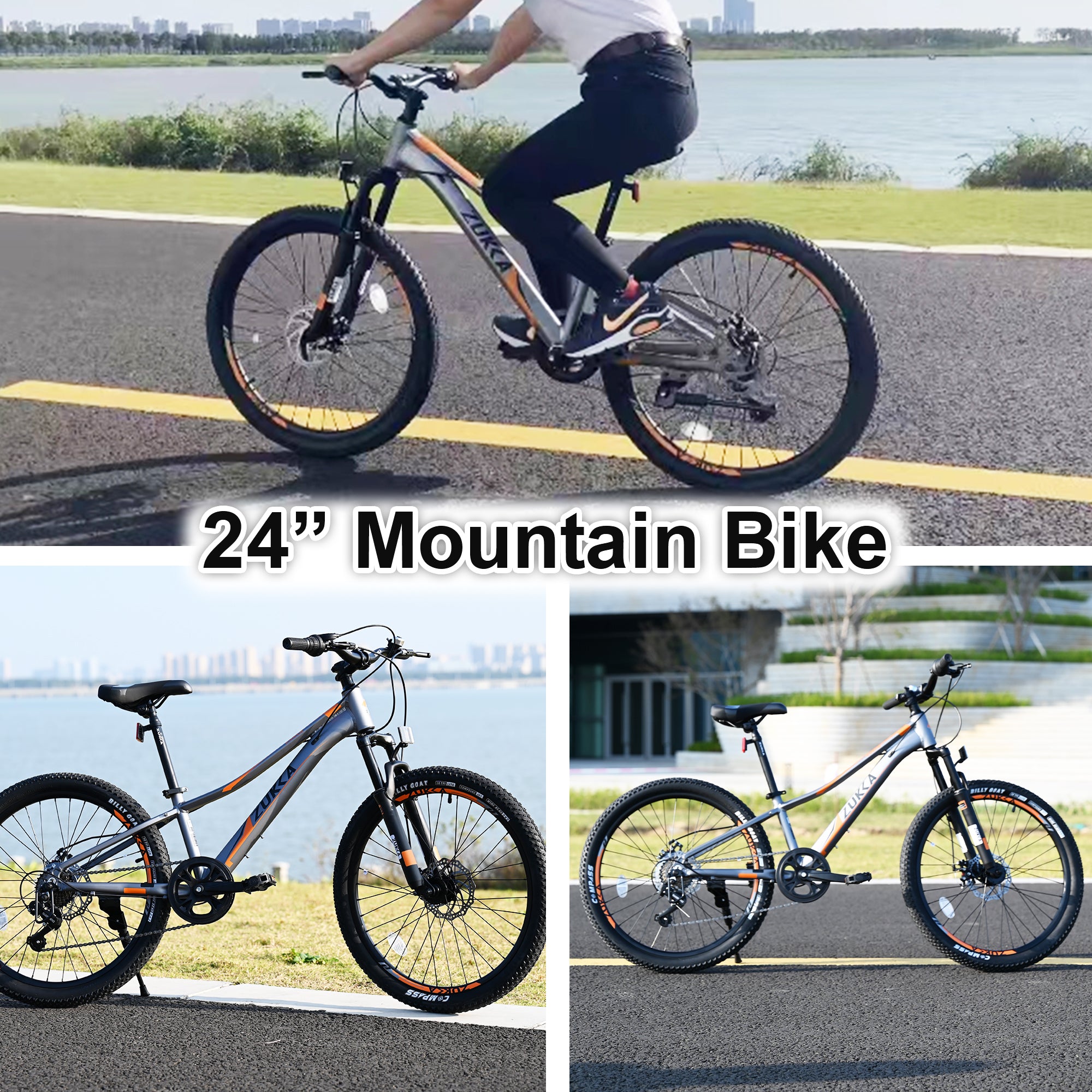 Mountain Bike for Girls and Boys  Mountain 24 inch shimano 7-Speed bike