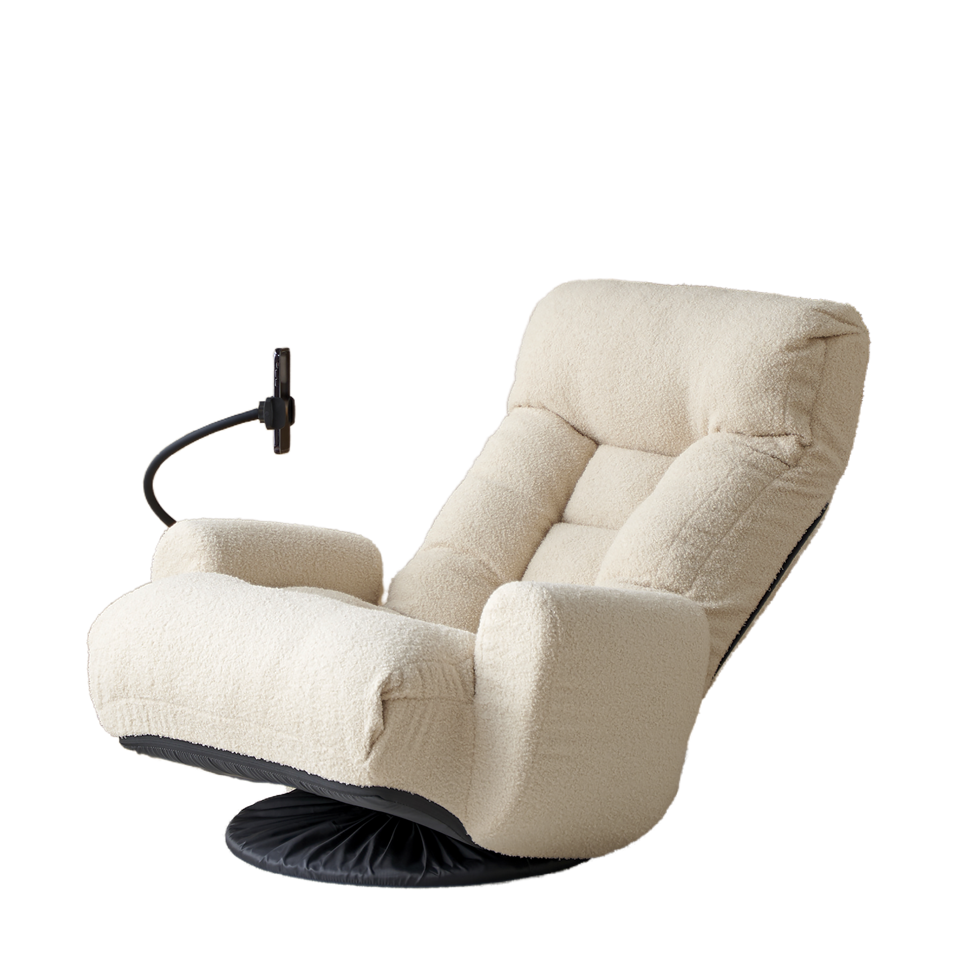 Adjustable Beige Swivel Lounge Chair with 360-Degree Rotating Seat and Headrest Support, Leisure Chair Deck Chair - Game Chair for Living Room