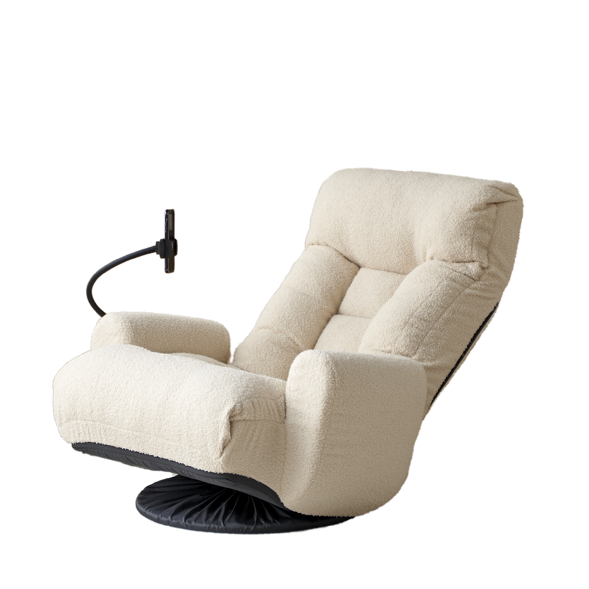 Adjustable Beige Swivel Lounge Chair with 360-Degree Rotating Seat and Headrest Support, Leisure Chair Deck Chair - Game Chair for Living Room