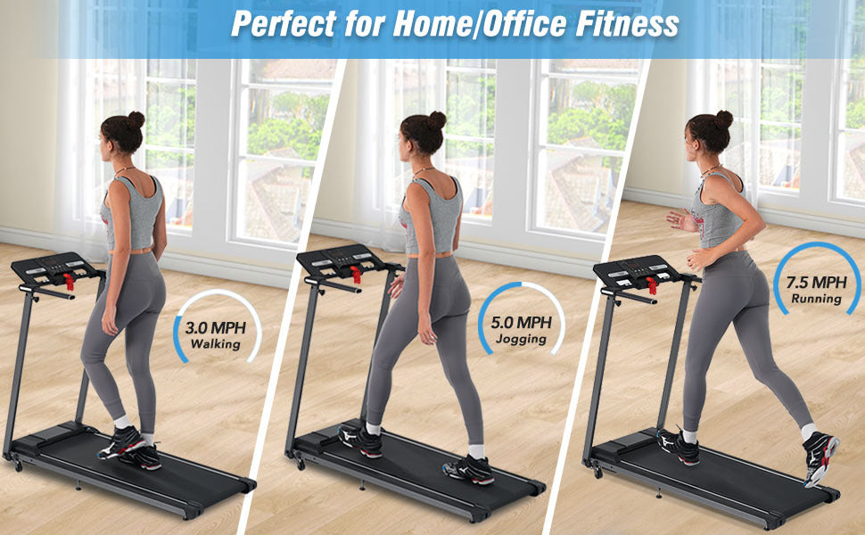 NEW Folding Treadmills Walking Pad Treadmill for Home Office -2.5HP Walking Treadmill With Incline 0.5-7.5MPH 265LBS Capacity Treadmill for Walking Running - Abrihome