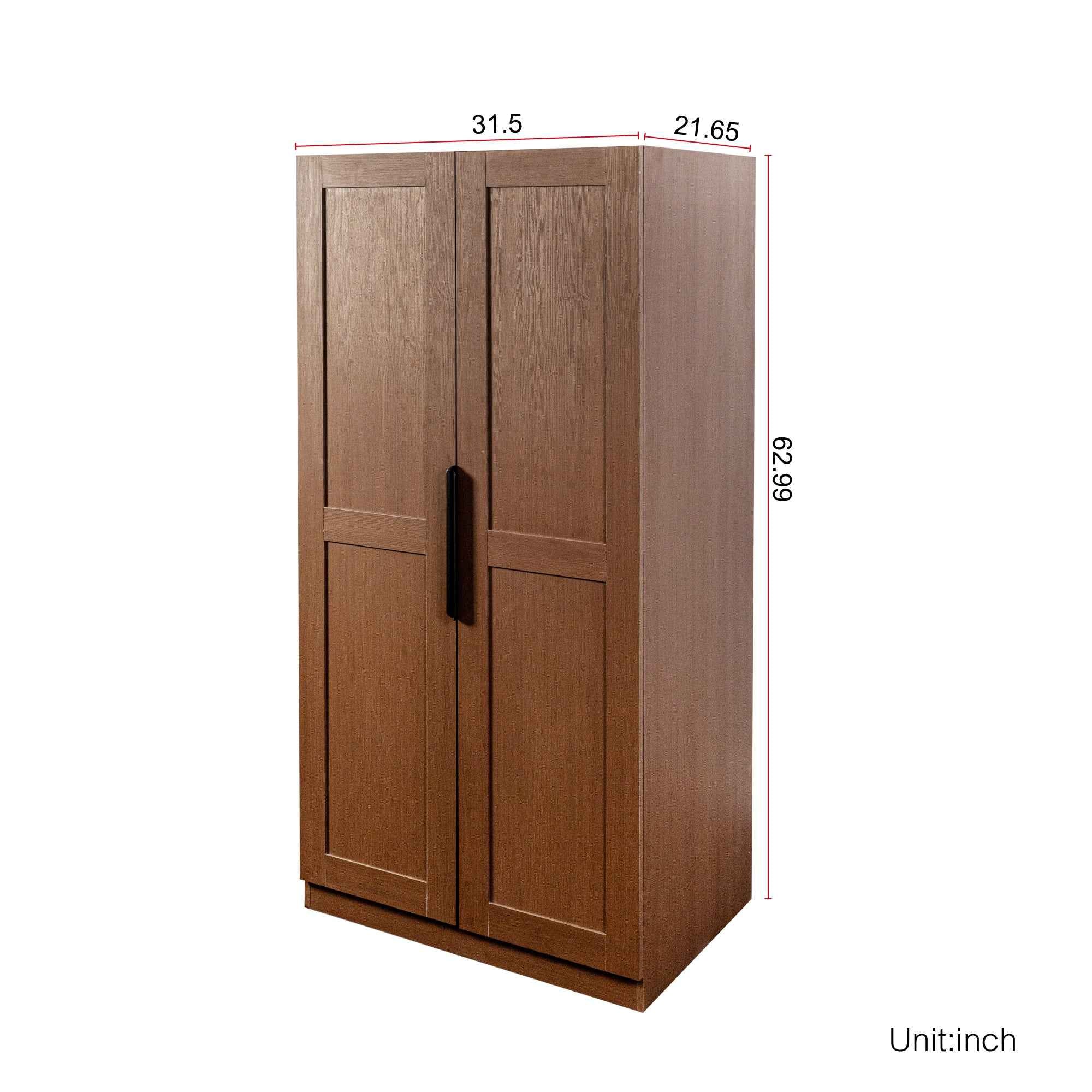 62.99in Kitchen Pantry Cabinet, Walnut  Freestanding Buffet Cupboards Sideboard with Doors &  Shelves, Kitchen Pantry Storage Cabinet for Kitchen, Living Room and Dinning Room