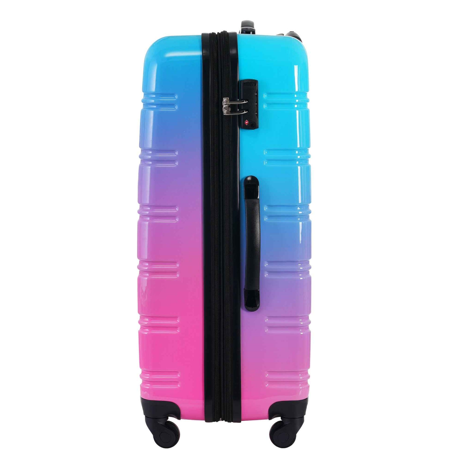 Gradient Color Expandable Hardshell Luggage Sets with Spinner Wheels and TSA Lock, Lightweight 20' 24' 28', Blue and Red