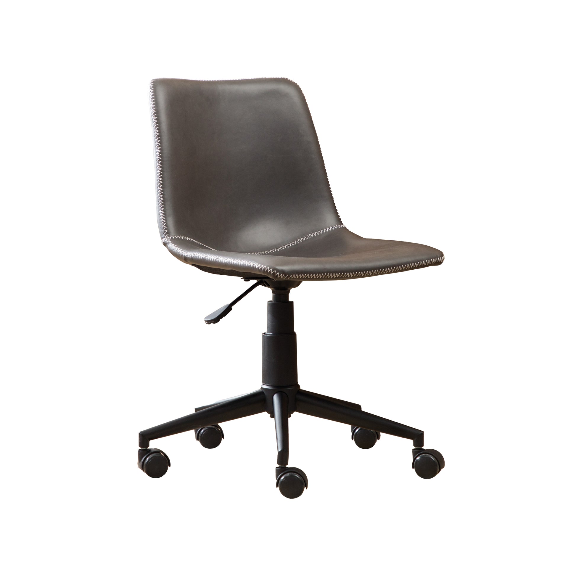 Cesena Faux Leather 360 Swivel Air Lift Office Chair, Antique Gray - Abrihome