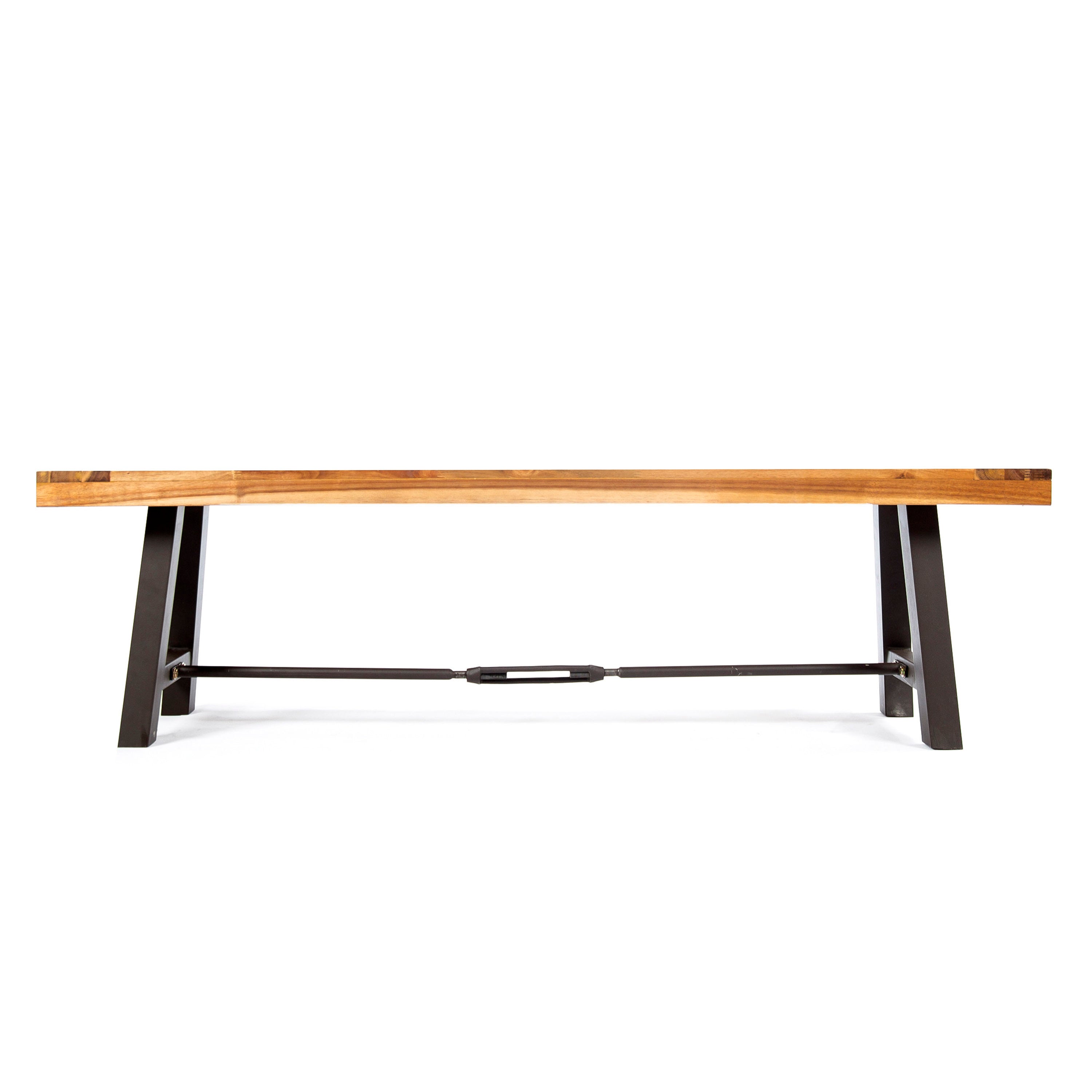 Acacia Wood Outdoor Dining Bench, Patio Backless Bench