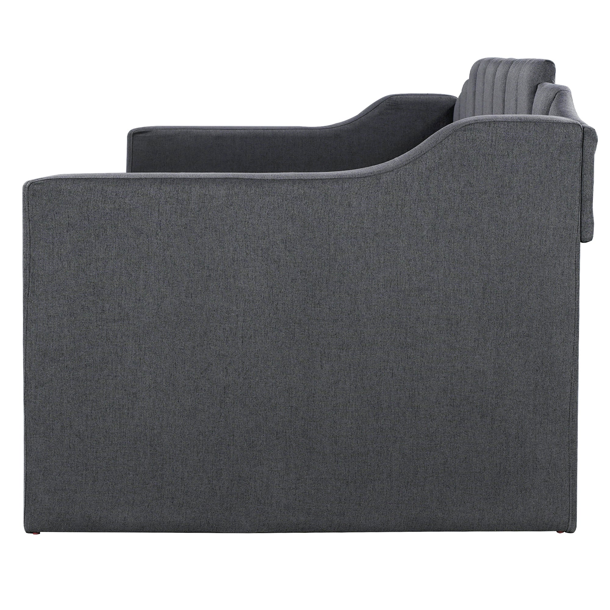 Upholstered Twin Daybed with Trundle,Black