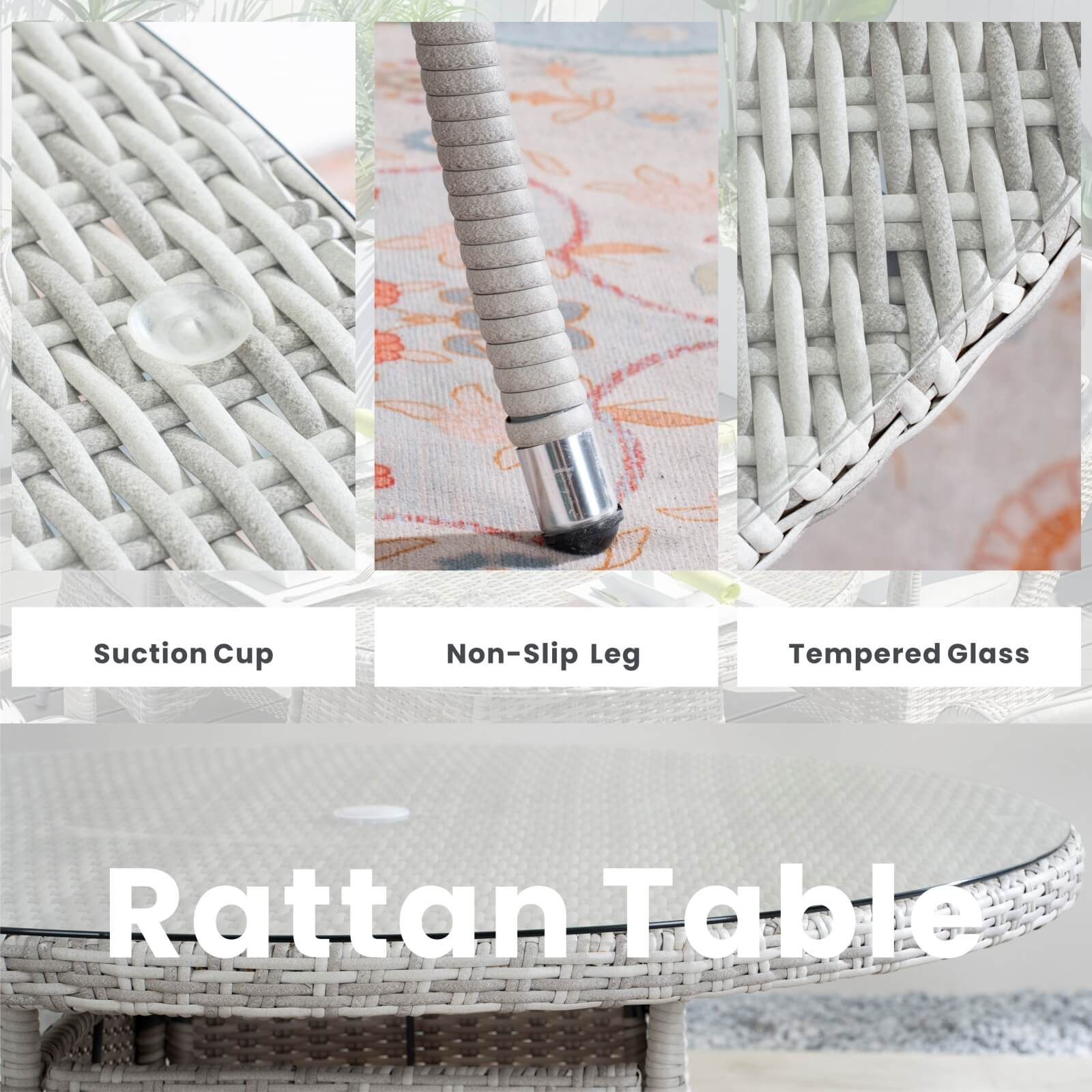 4-Seat Patio Dining Set with Round Table (PAD-1709-SET) - Abrihome