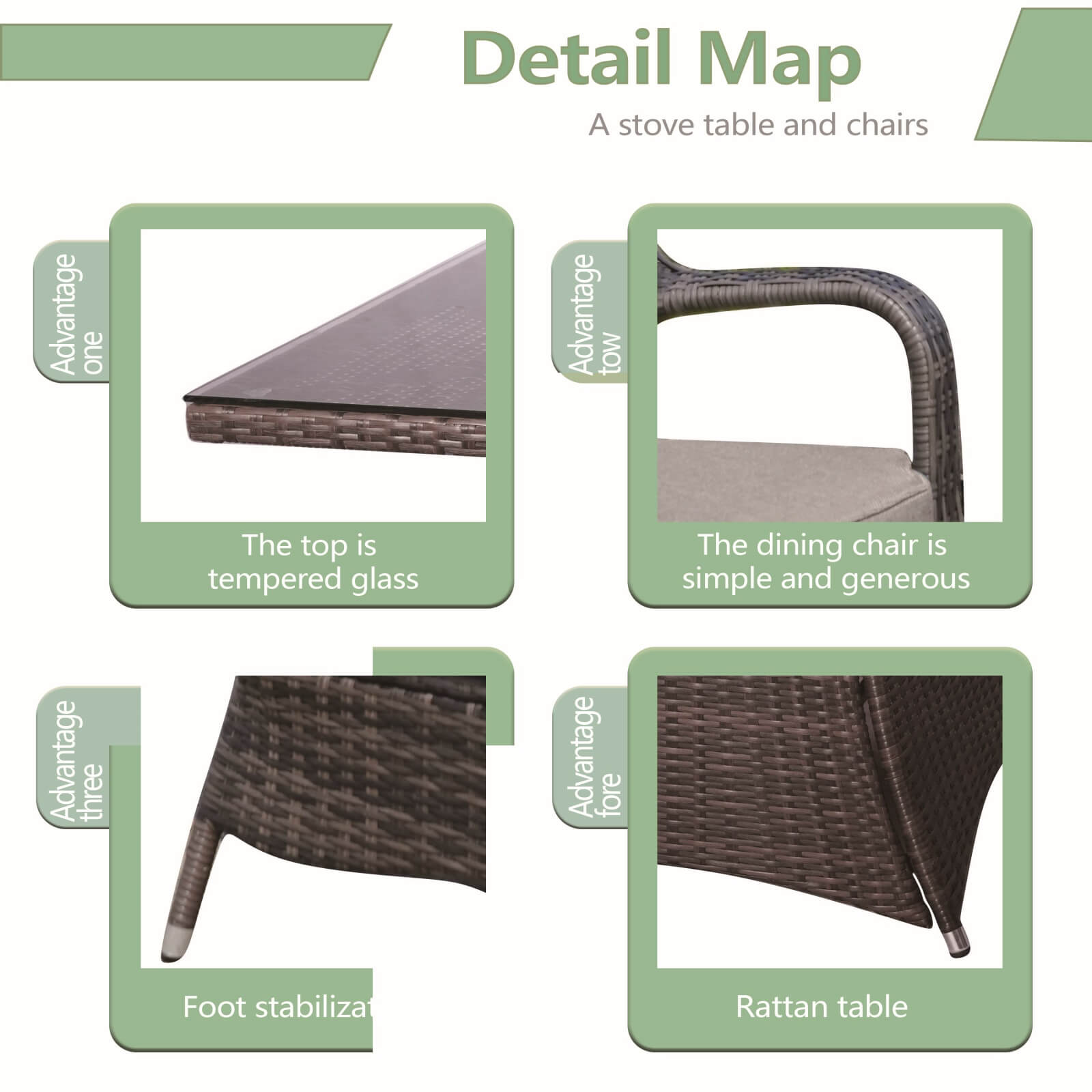 Outdoor Conversation Set with Square Fire Pit Table for 4 Seats(PAG-1104+009-BR) - Abrihome