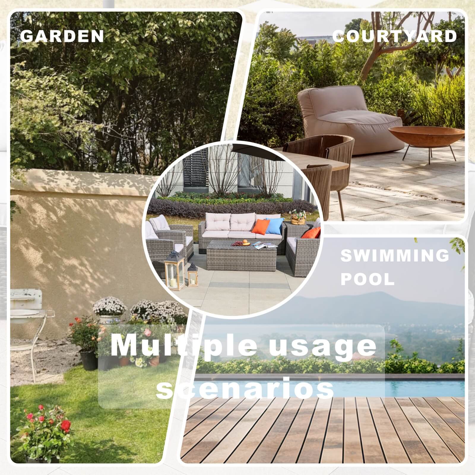 7-Seat Patio Sofa Set with Built-in Storage Boxes (PAS-1503-SET) - Abrihome