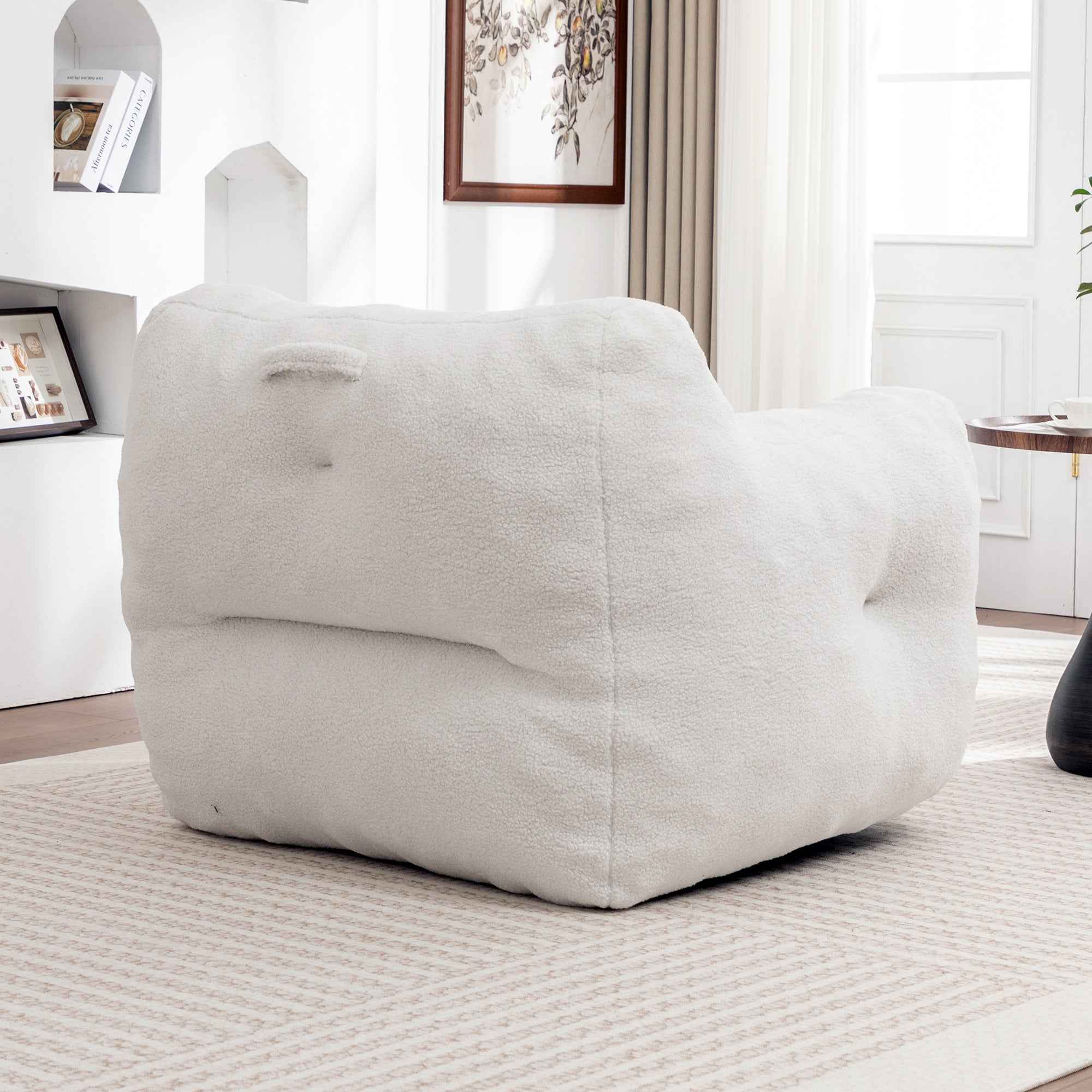 Bean Bag Chair, Bean Bag Sofa Chair with Armrests Stuffed High-Density Foam, Lazy Sofa Comfy Chairs BeanBag Chair for Adults in Living Room,Bedroom Reading
