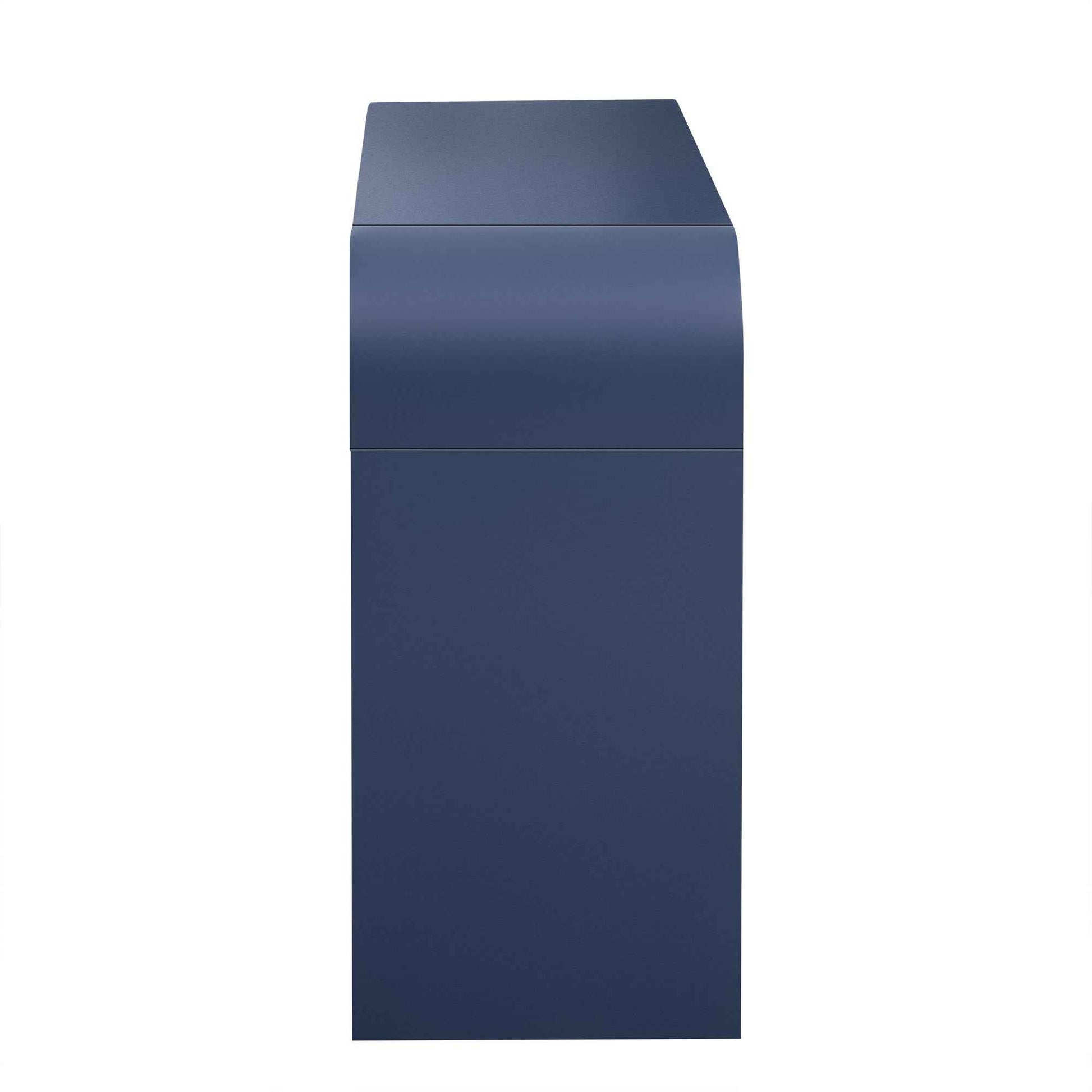 TREXM Modern Console Table with 2 Storage Drawers, Fluted Entryway Table with Rounded Silhouette for Hallway Living Room and Entryway (Navy Blue)