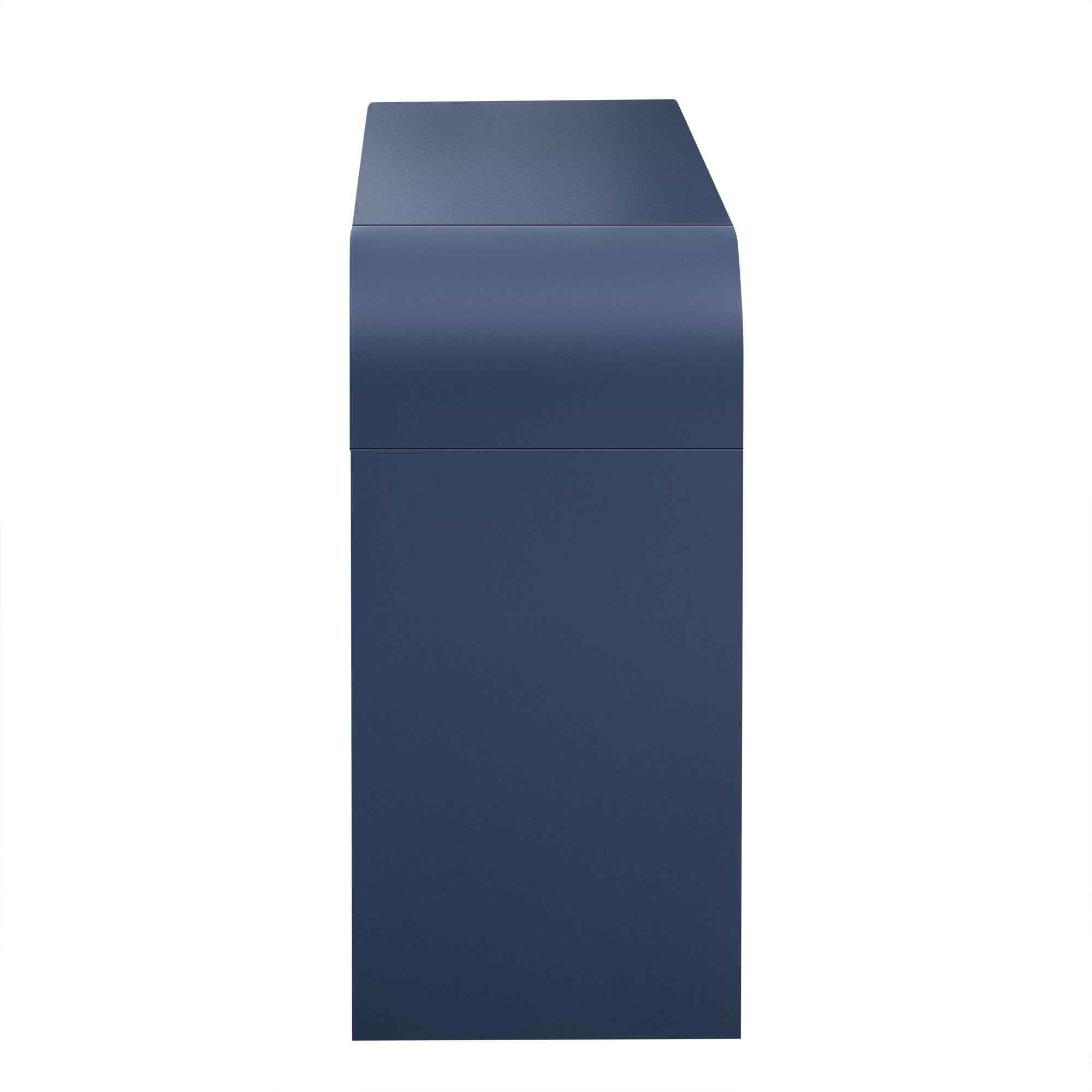 TREXM Modern Console Table with 2 Storage Drawers, Fluted Entryway Table with Rounded Silhouette for Hallway Living Room and Entryway (Navy Blue)