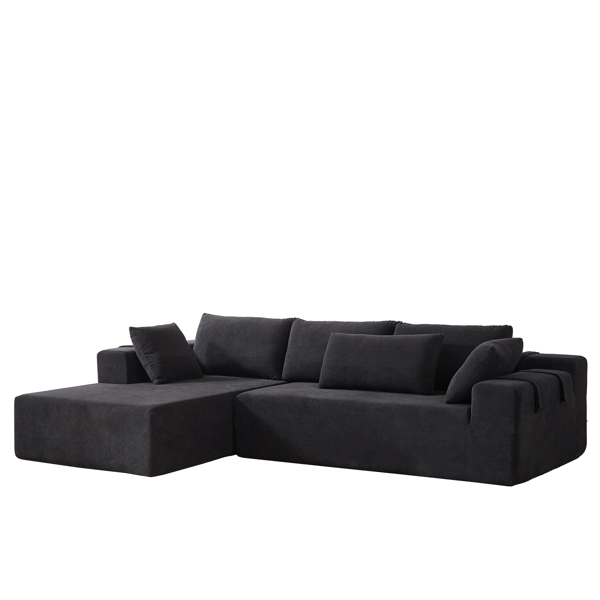 Modern Chenille Upholstered Sectional Sofa Couch Set,Modular 108' L Shaped Sectional Living Room Sofa Set With 6 Pillows,Free Combination Sofa Couch for Living Room,Bedroom(Left Chaise)W834P240009