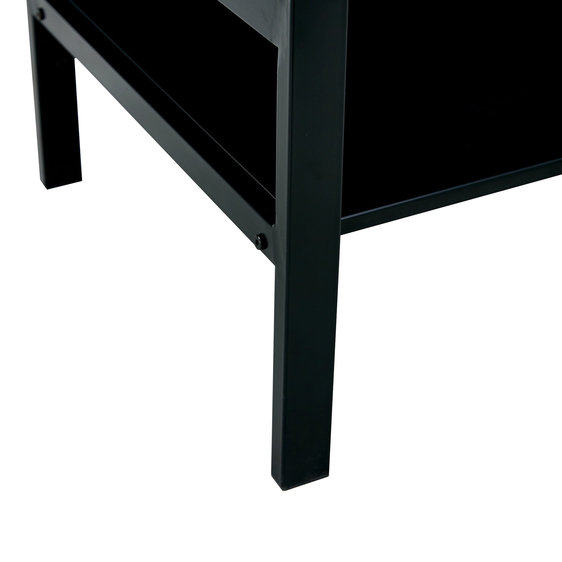 Glass Lift Top Coffee Table, Modern Simple 2-Layer Tempered Glass Coffee Table for Living Room, Black - Abrihome