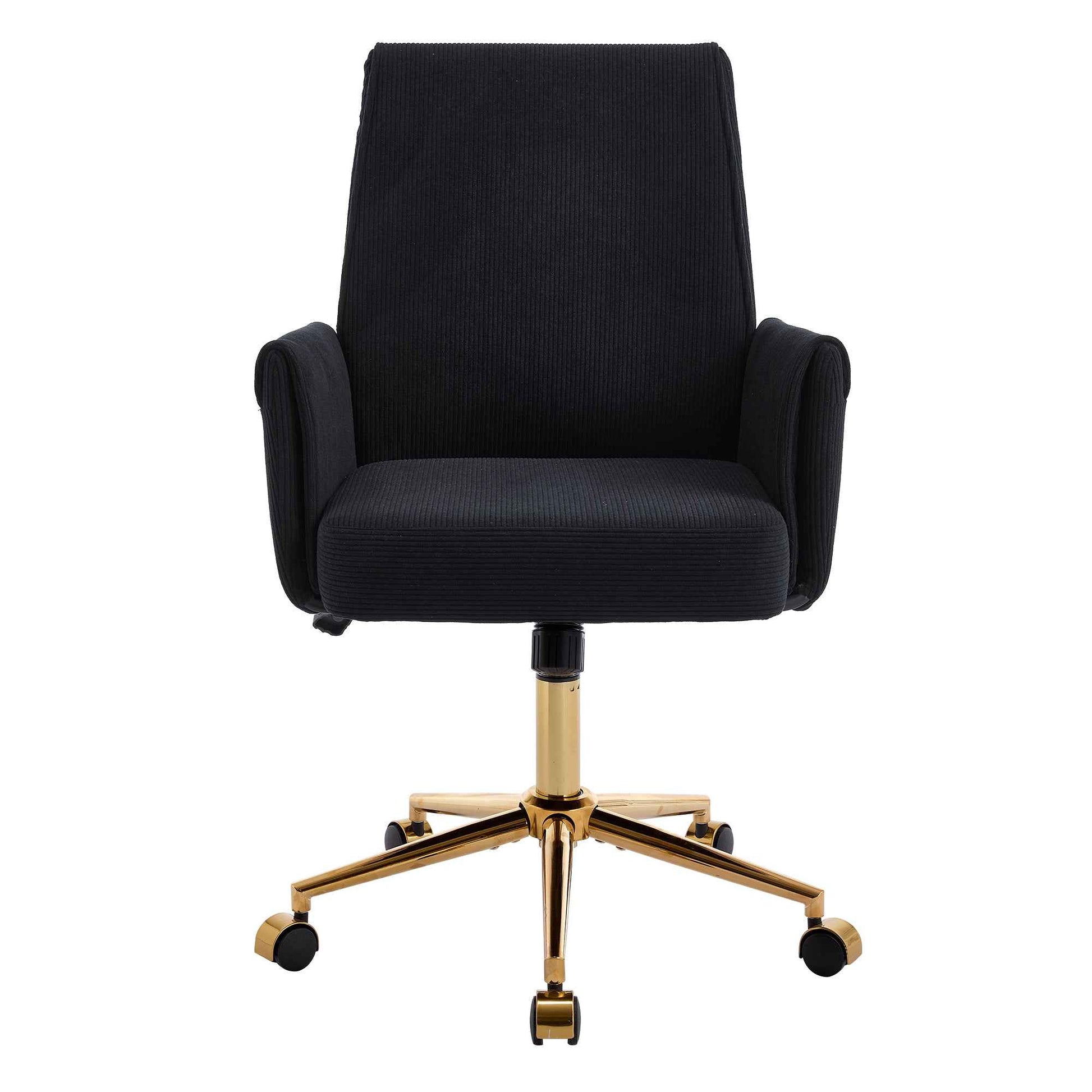 Mid-back liftable office chair, striped fabric, and ergonomically designed, is an excellent choice for working, studying or relaxing. The mid-back design provides a better sitting experience.Black